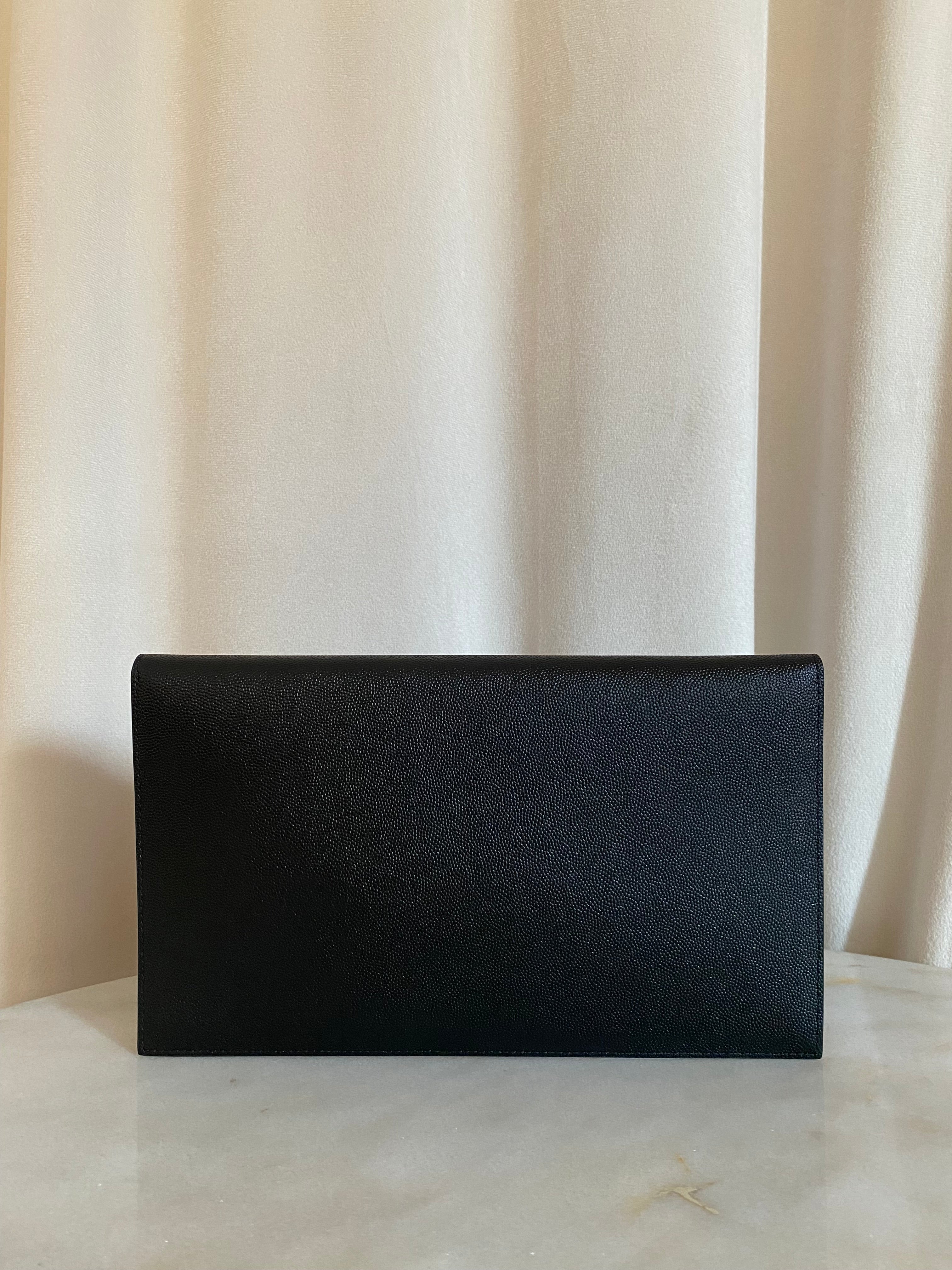 YSL Black Uptown Pouch-Clutch-YSL-The Closet Egypt