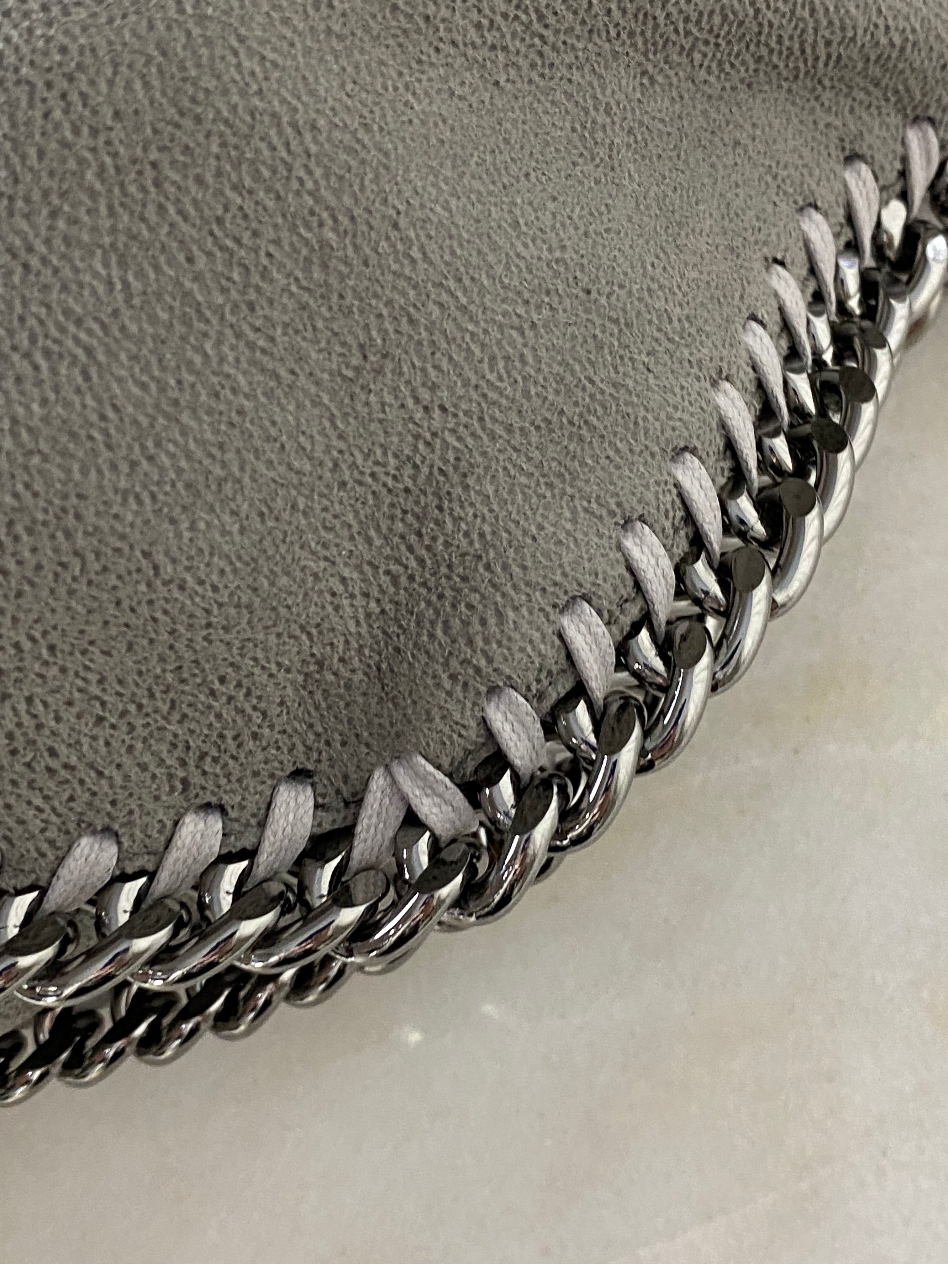 Stella Mccartney Grey Falabella Shoulder Bag W/ 2 Chain-handbag-Stella Mccartney-The Closet Egypt