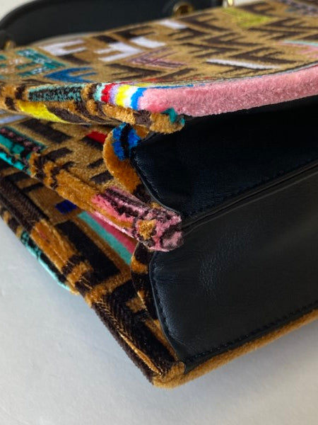 Fendi Multicolor Velvet Kan I Top Handle Bag-handbag-Fendi-The Closet Egypt
