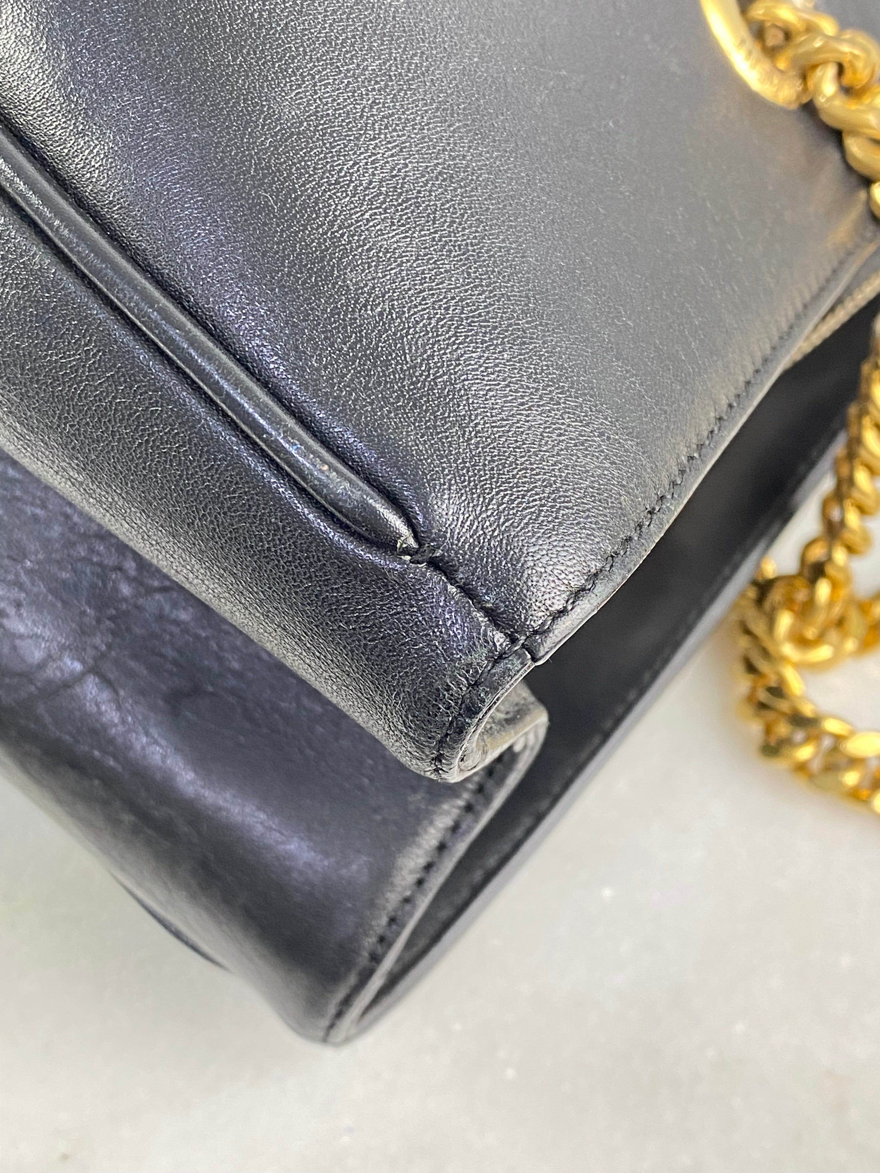 YSL Black Monogram Shopper Tote Bag