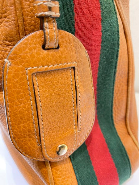 Gucci Brown Heritage Web Striped Hobo Bag-handbag-Gucci-The Closet Egypt