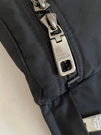 Dolce & Gabbana Black Nylon Waist Bag W/ Rubberized Logo-Waist Bag-Dolce & Gabbana-The Closet Egypt