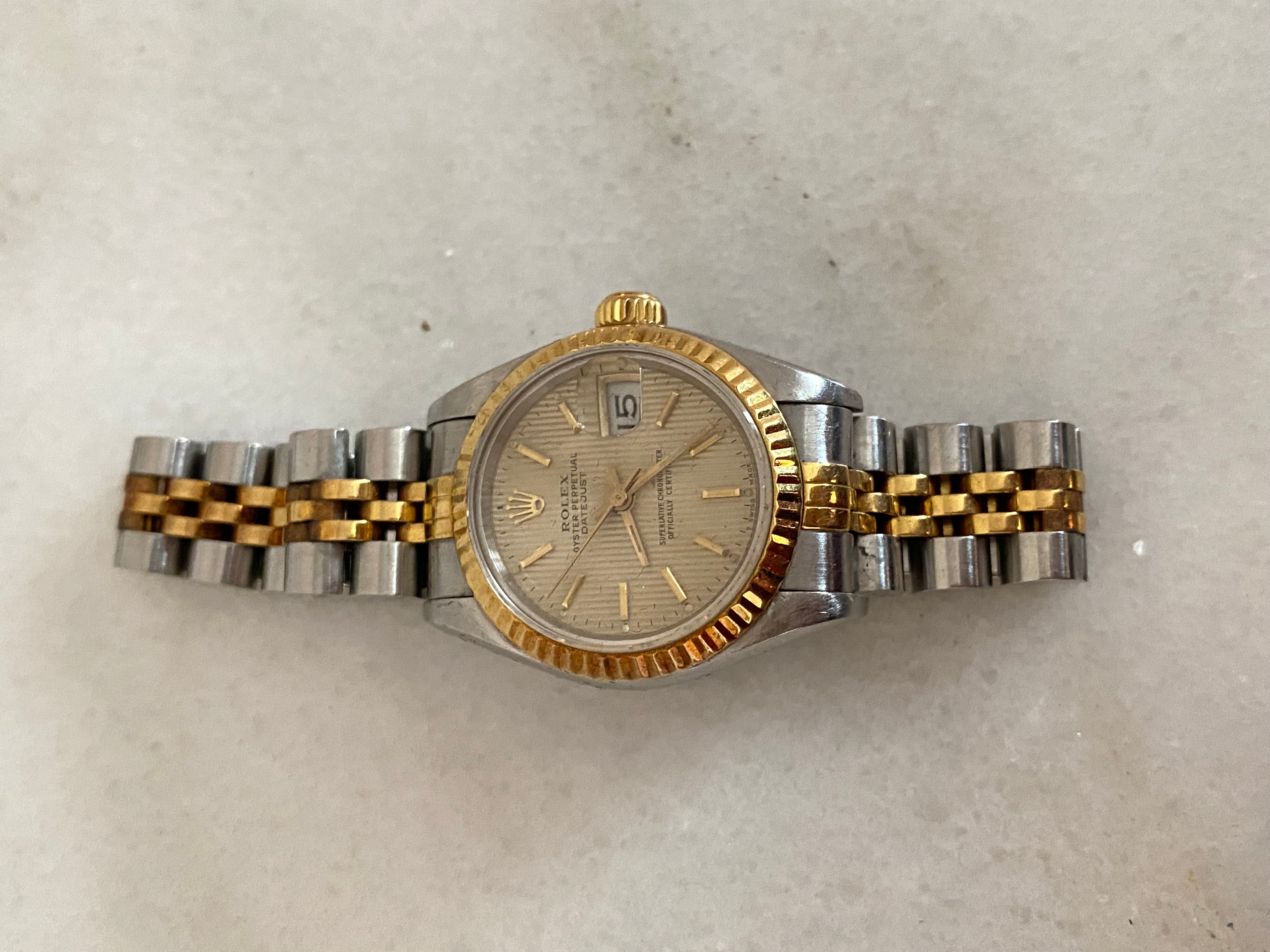 Rolex 18K Yellow Gold Stainless Steel Oyster Perpetual Datejust 26mm Watch-Watch-Rolex-The Closet Egypt