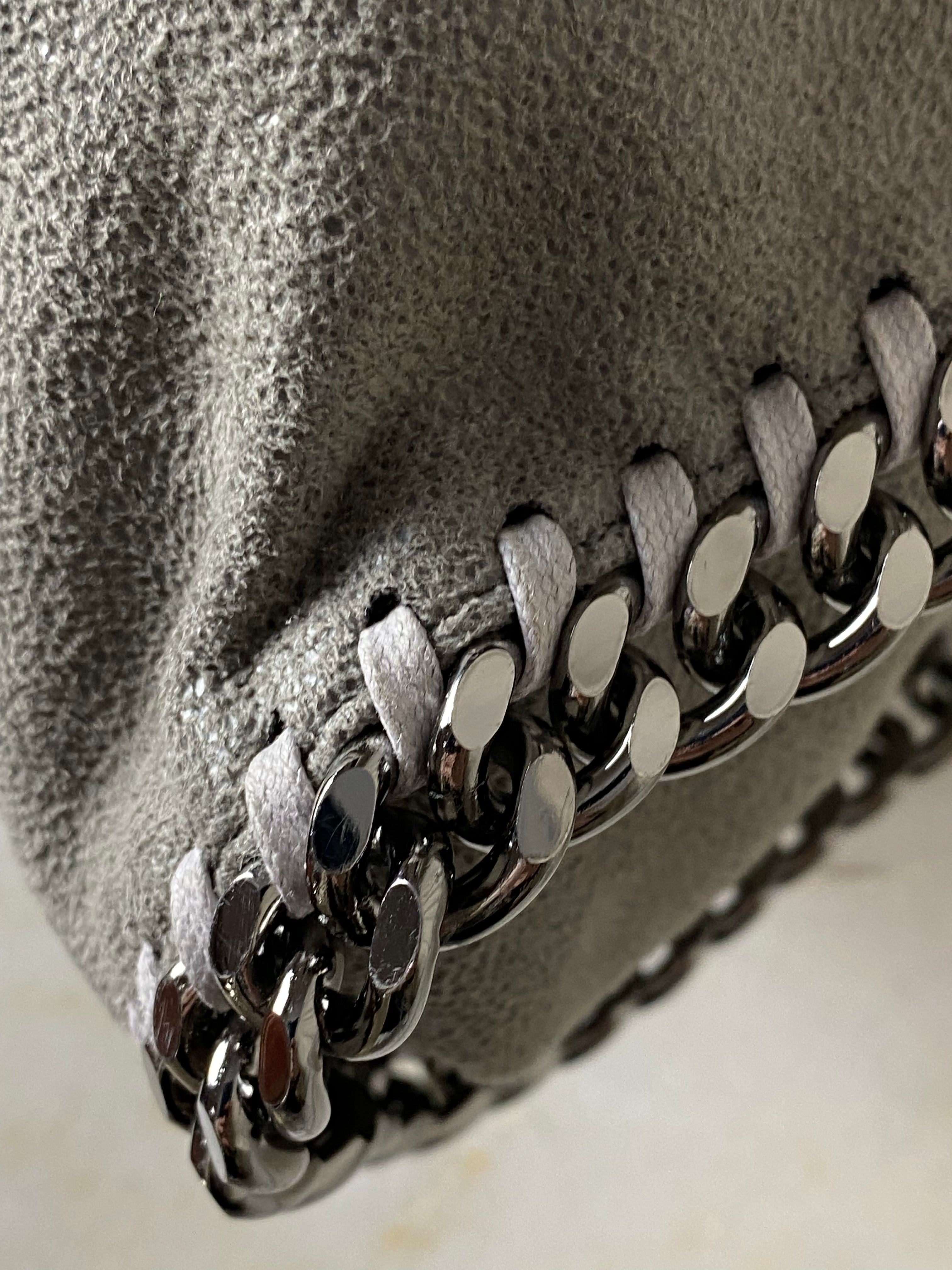 Stella Mccartney Grey Falabella Shoulder Bag W/ 2 Chain-handbag-Stella Mccartney-The Closet Egypt