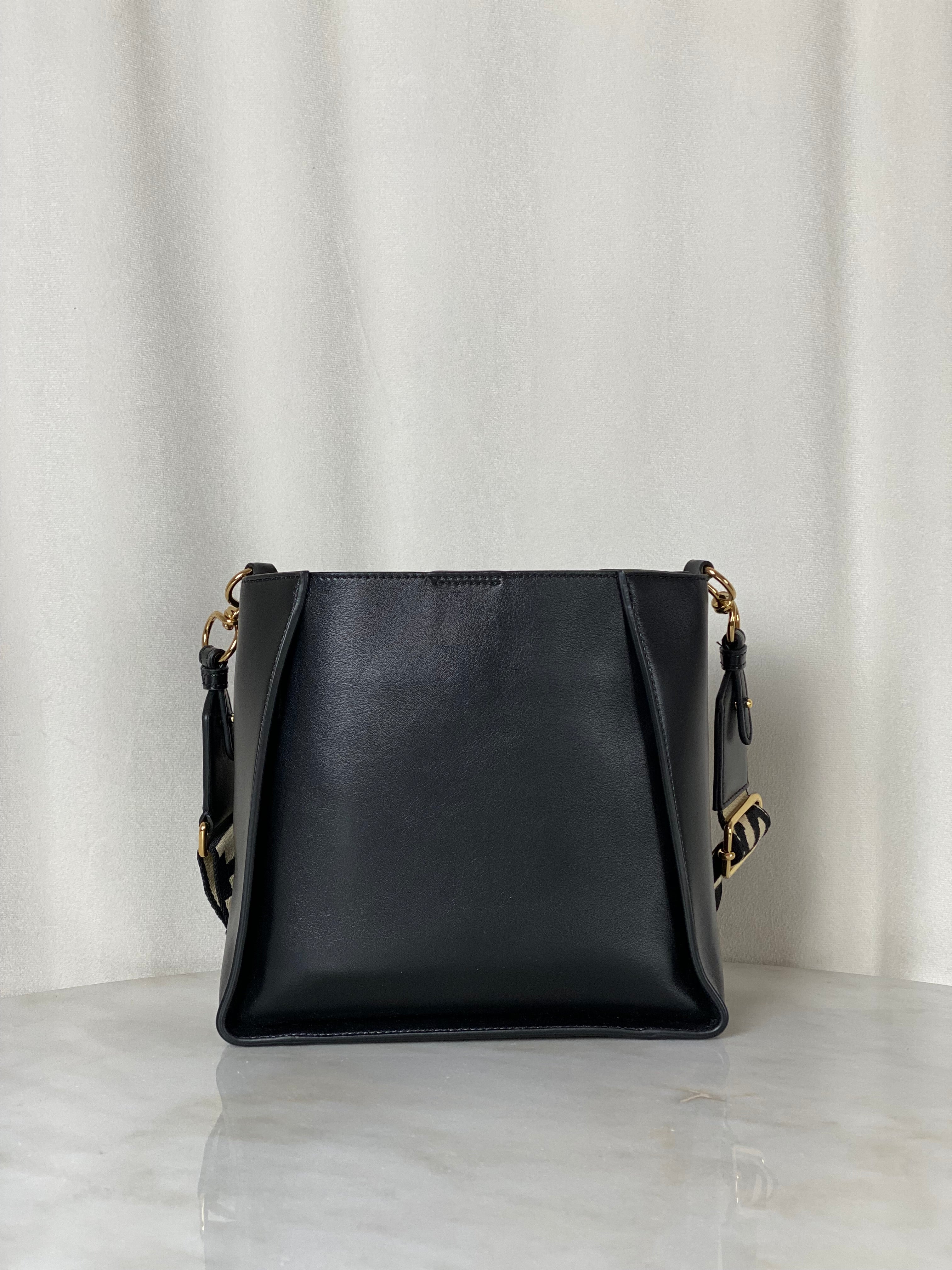 Stella Mccartney Black Logo Square Crossbody Bag W/ Strap-handbag-Stella Mccartney-The Closet Egypt