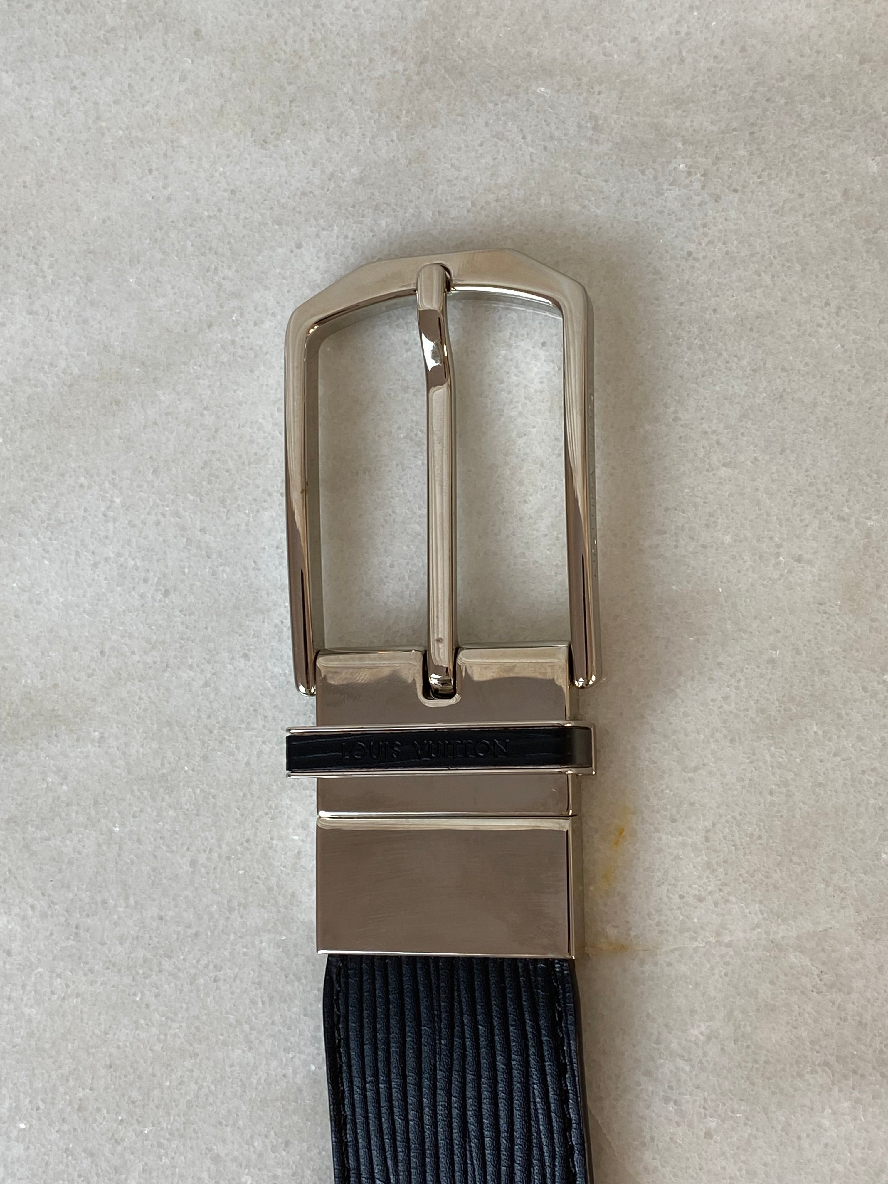 Louis Vuitton Black Smooth Slender Reversible Belt 38-Belt-Louis Vuitton-The Closet Egypt