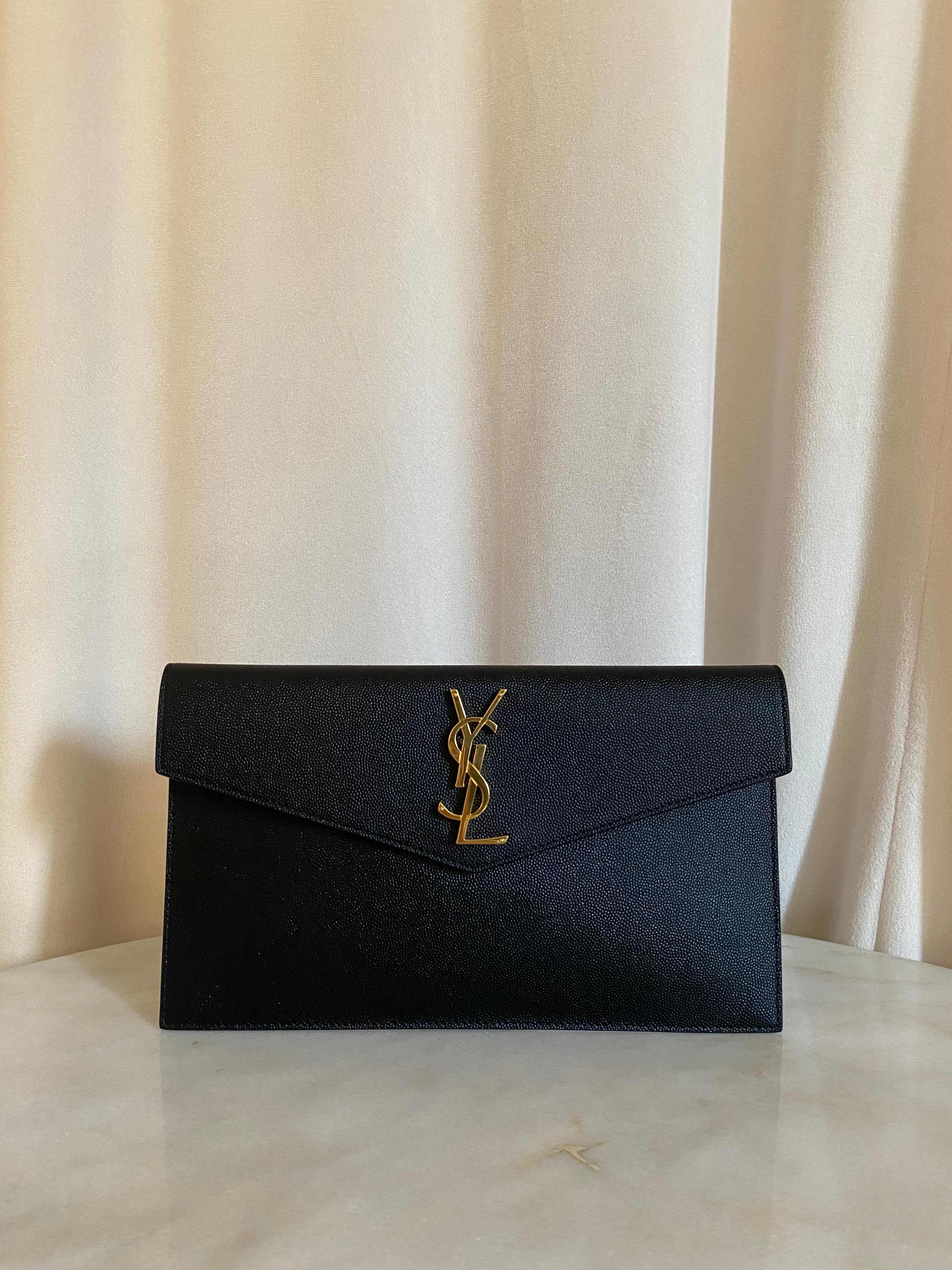 YSL Black Uptown Pouch-Clutch-YSL-The Closet Egypt