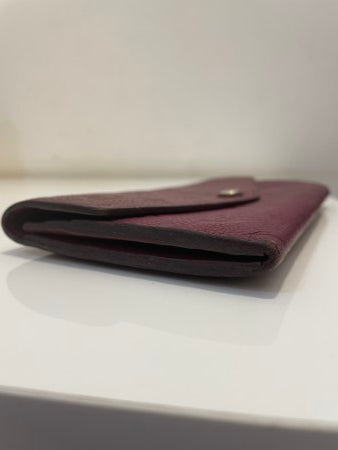 Louis Vuitton Dark Red Monogram Empreinte Sarah Long Wallet W/ Initials N.O.N-wallet-Louis Vuitton-The Closet Egypt