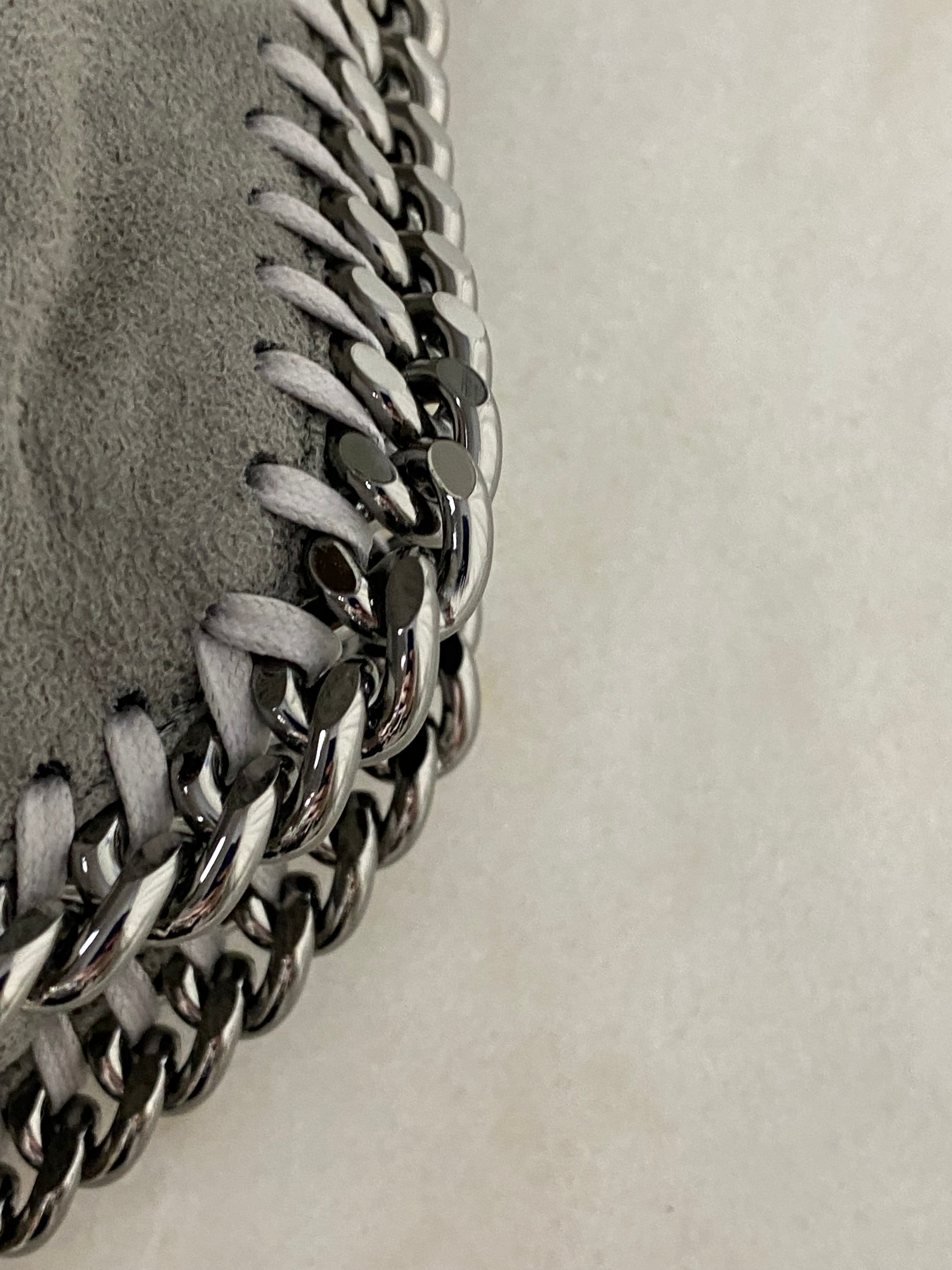Stella Mccartney Grey Falabella Shoulder Bag W/ 2 Chain-handbag-Stella Mccartney-The Closet Egypt