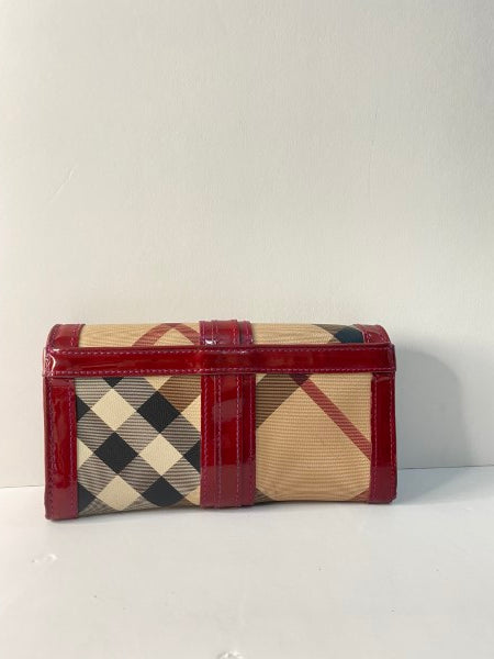 Burberry Red Nova Check Wallet-wallet-Burberry-The Closet Egypt