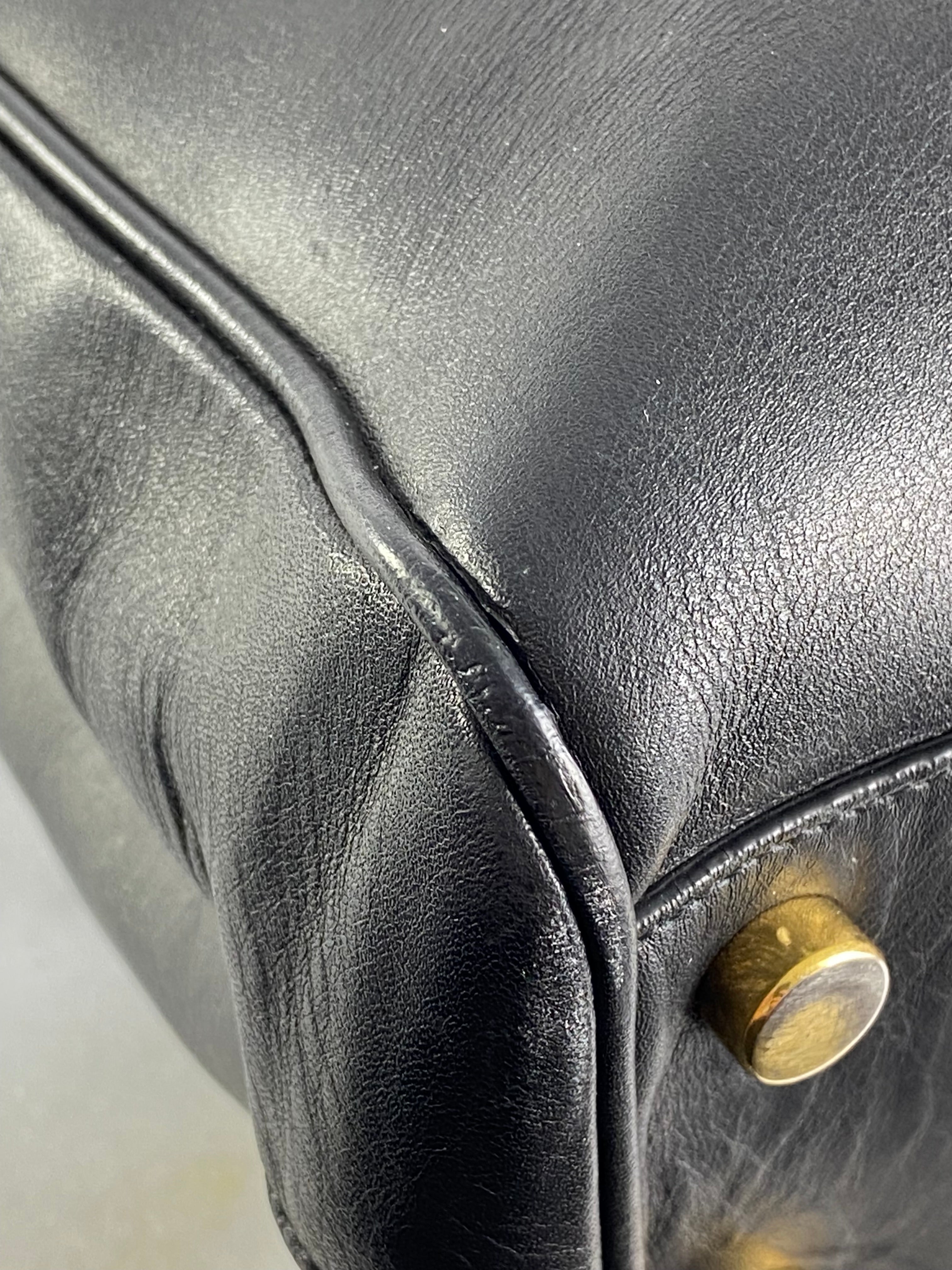 YSL Black Monogram Shopper Tote Bag