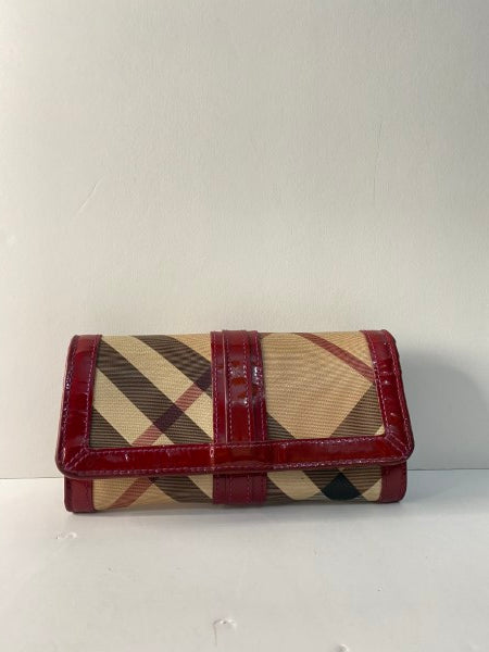 Burberry Red Nova Check Wallet-wallet-Burberry-The Closet Egypt