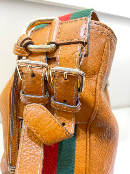 Gucci Brown Heritage Web Striped Hobo Bag-handbag-Gucci-The Closet Egypt