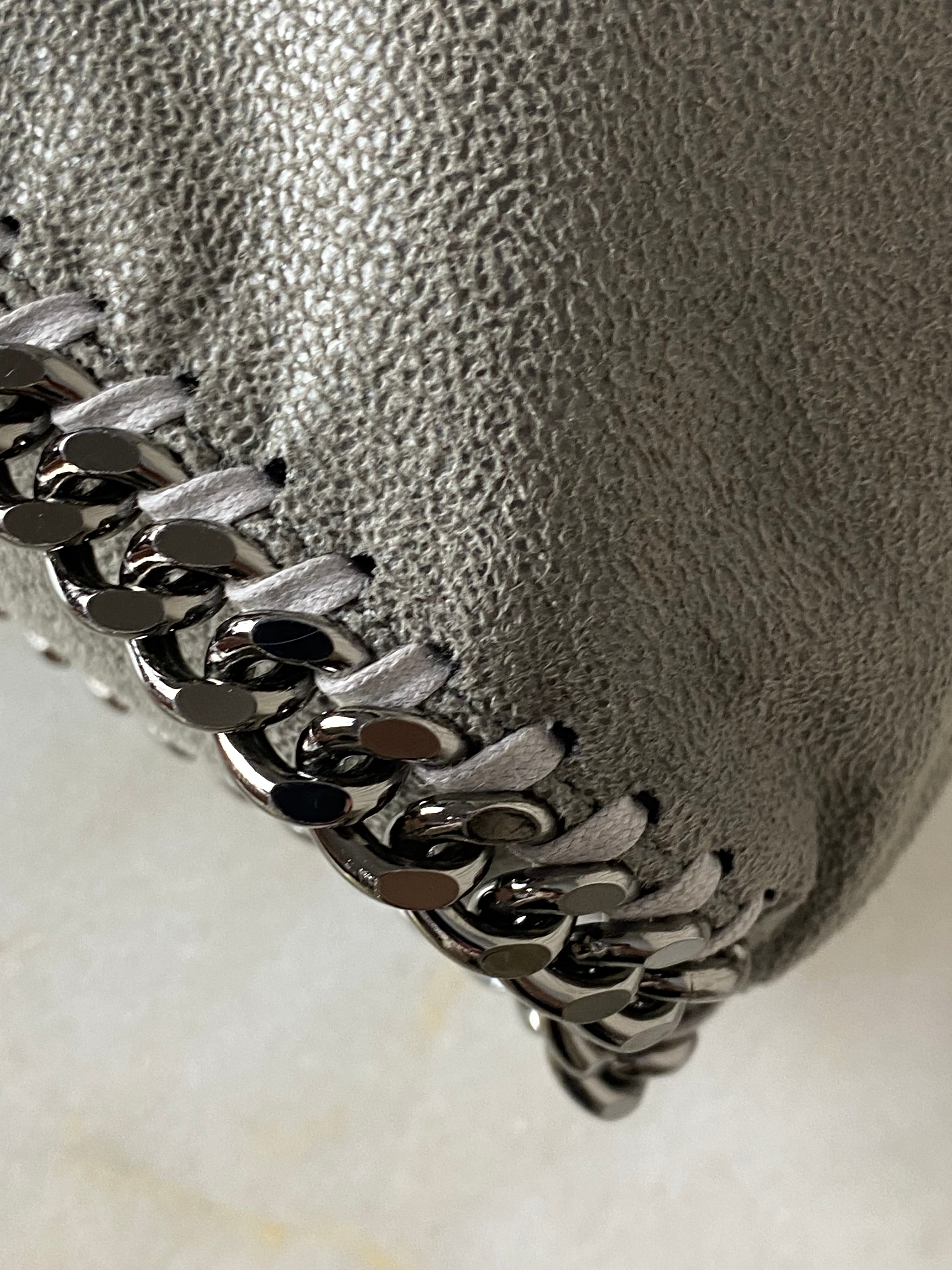 Stella Mccartney Grey Falabella Shoulder Bag W/ 2 Chain-handbag-Stella Mccartney-The Closet Egypt