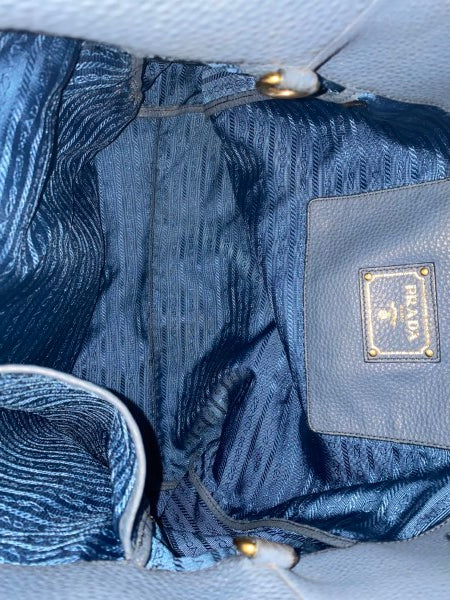 Prada Blue Vitello Daino Vertical Convertible Tote Bag-handbag-Prada-The Closet Egypt