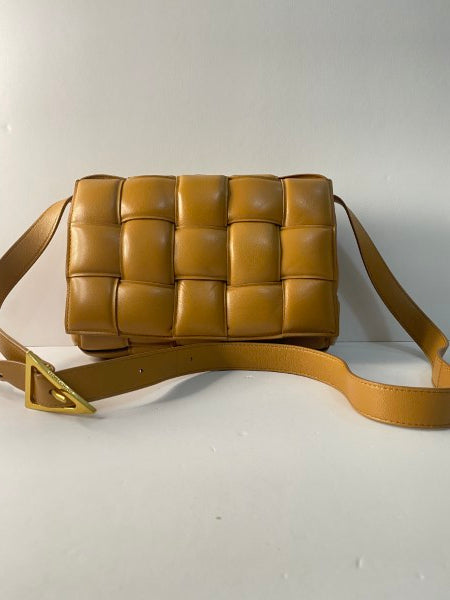 Bottega Veneta Camel Padded Cassette Crossbody Bag-handbag-Bottega Veneta-The Closet Egypt
