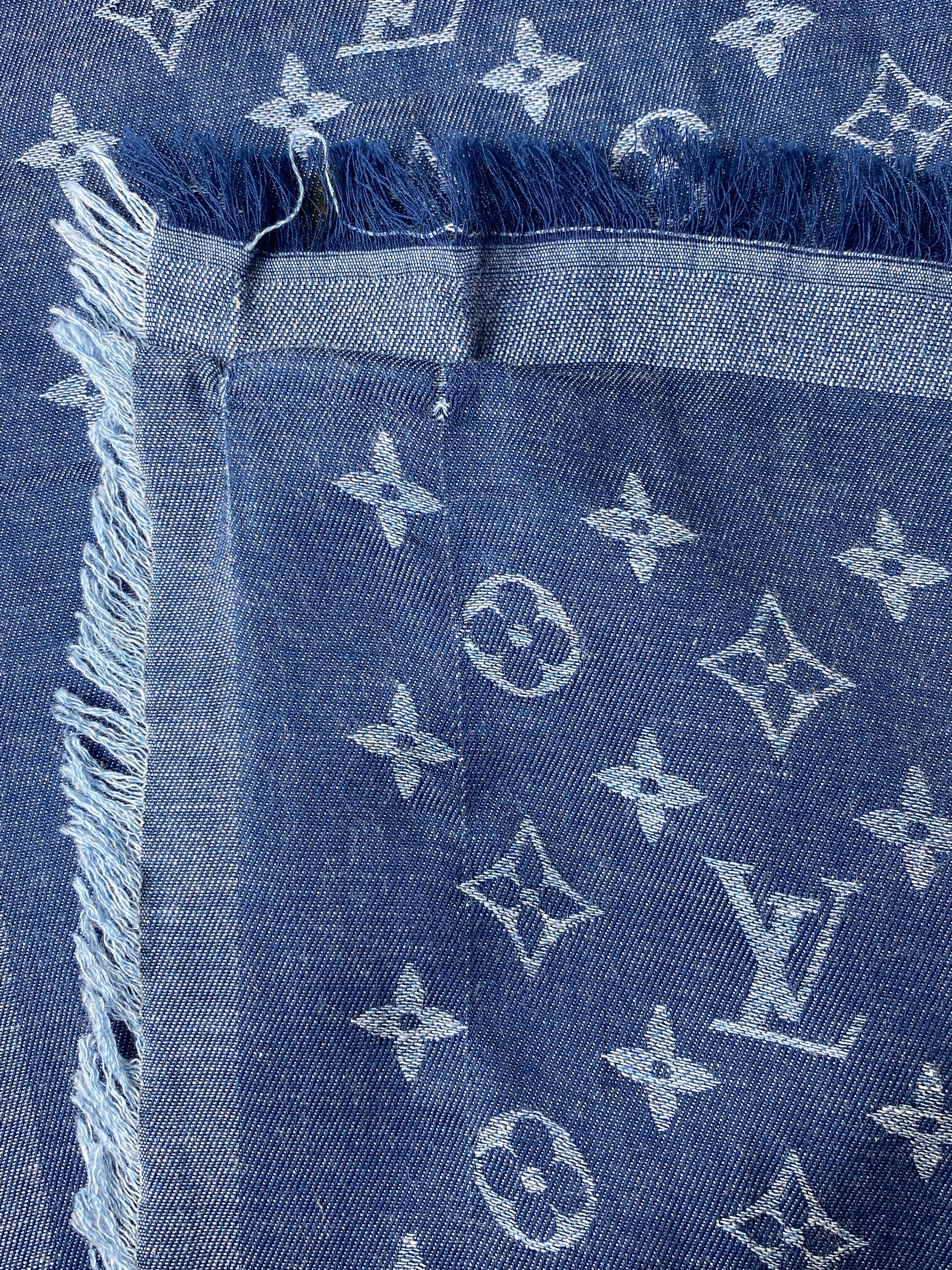 Louis Vuitton Monogram Denim Rectangle Long Scarf-Scarf-Louis Vuitton-The Closet Egypt