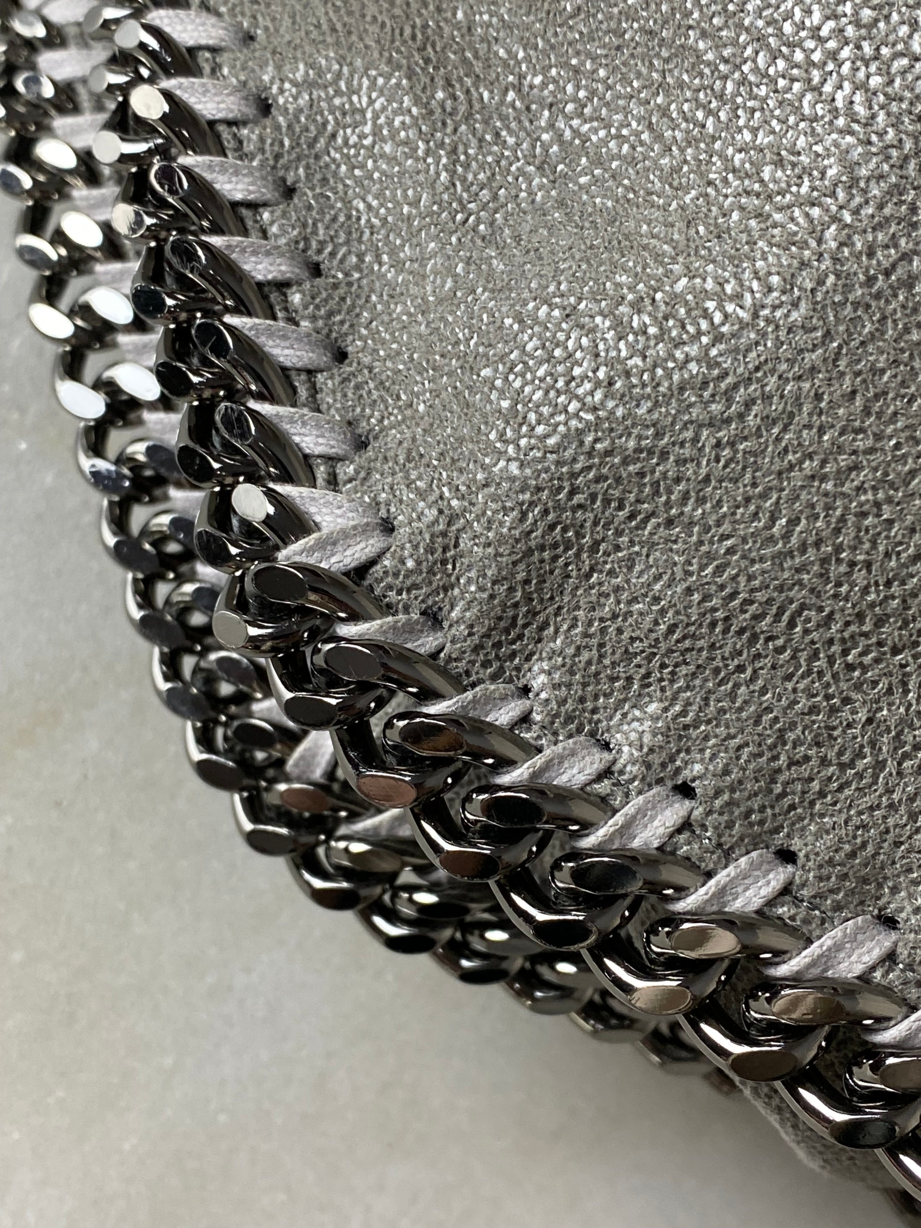 Stella Mccartney Grey Falabella Shoulder Bag W/ 2 Chain-handbag-Stella Mccartney-The Closet Egypt