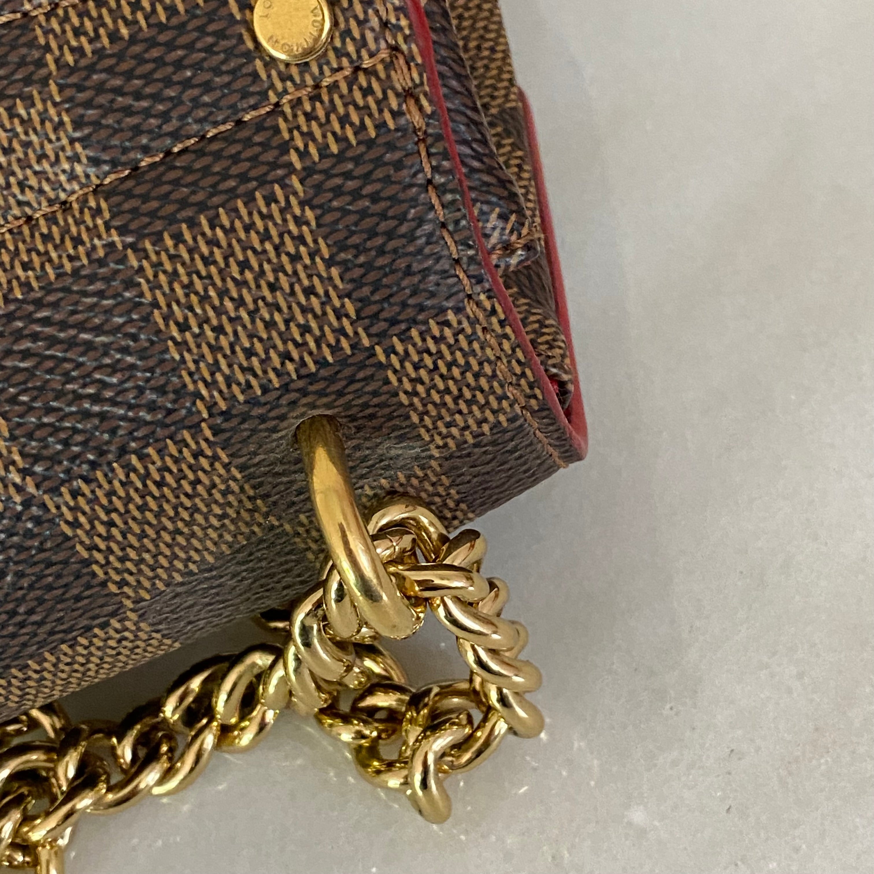 Louis Vuitton Damier Ebene Ballerine Caissa Chain Shoulder Bag-handbag-Louis Vuitton-The Closet Egypt