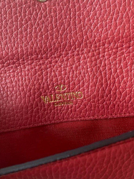 Valentino Red Studded Rockstud Wallet-wallet-Valentino-The Closet Egypt
