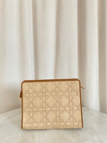 Christian Dior Natural Cannage Blue The 30 Montaigne Dea Pouch-Pouch-Christian Dior-The Closet Egypt