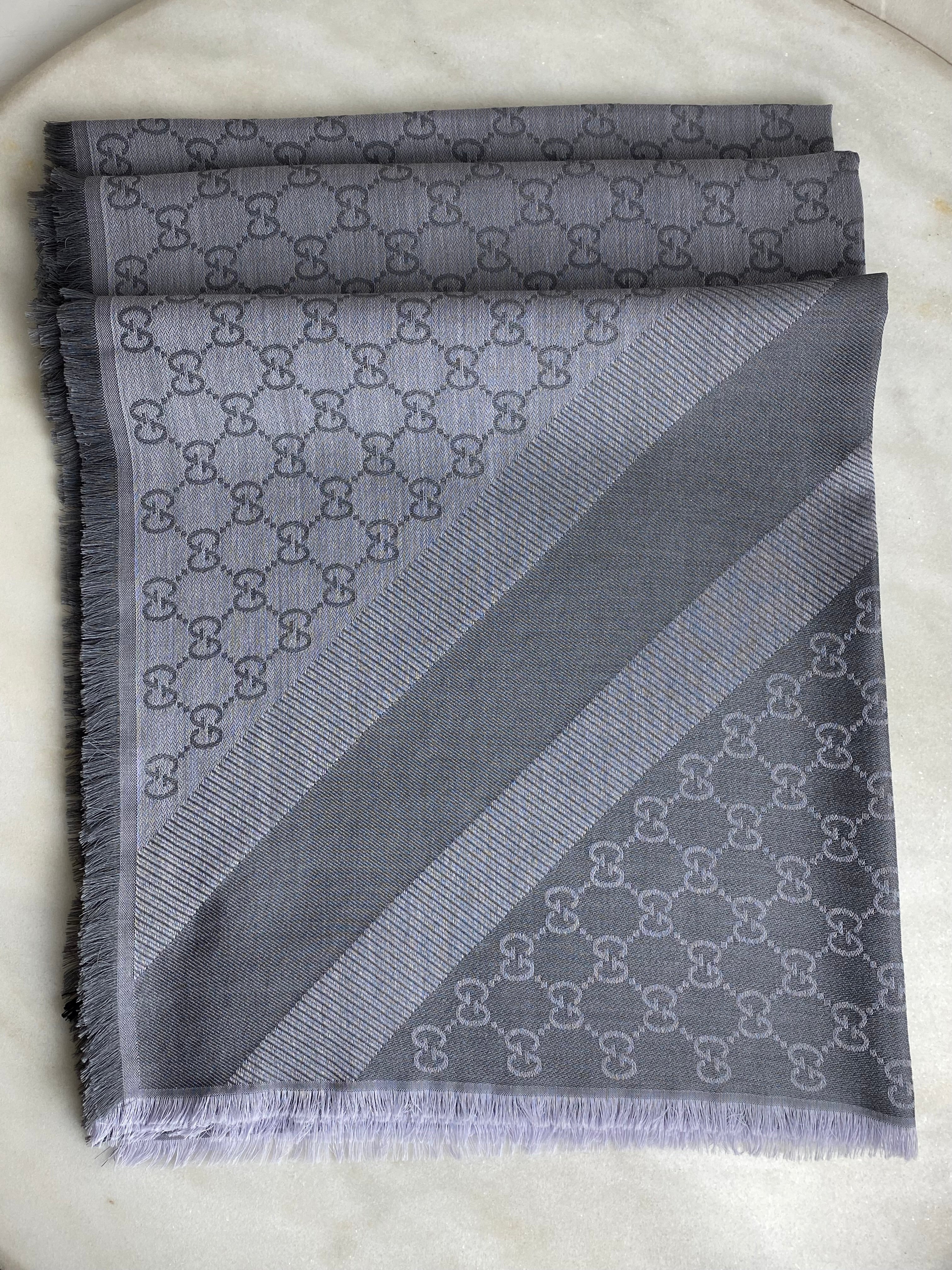 Gucci Light Grey GG Scarf-Scarf-Gucci-The Closet Egypt