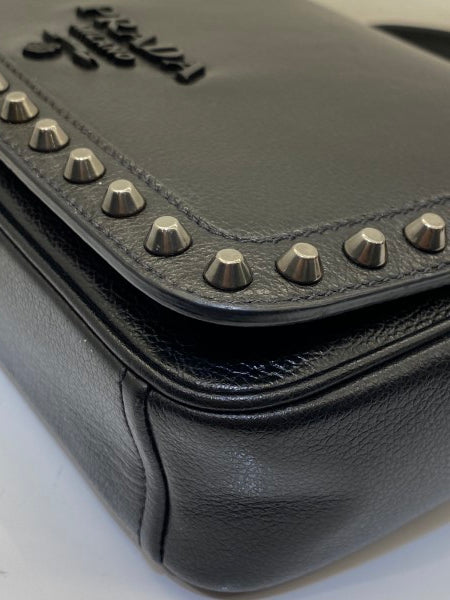 Prada Black Flap Studded Bag-handbag-Prada-The Closet Egypt