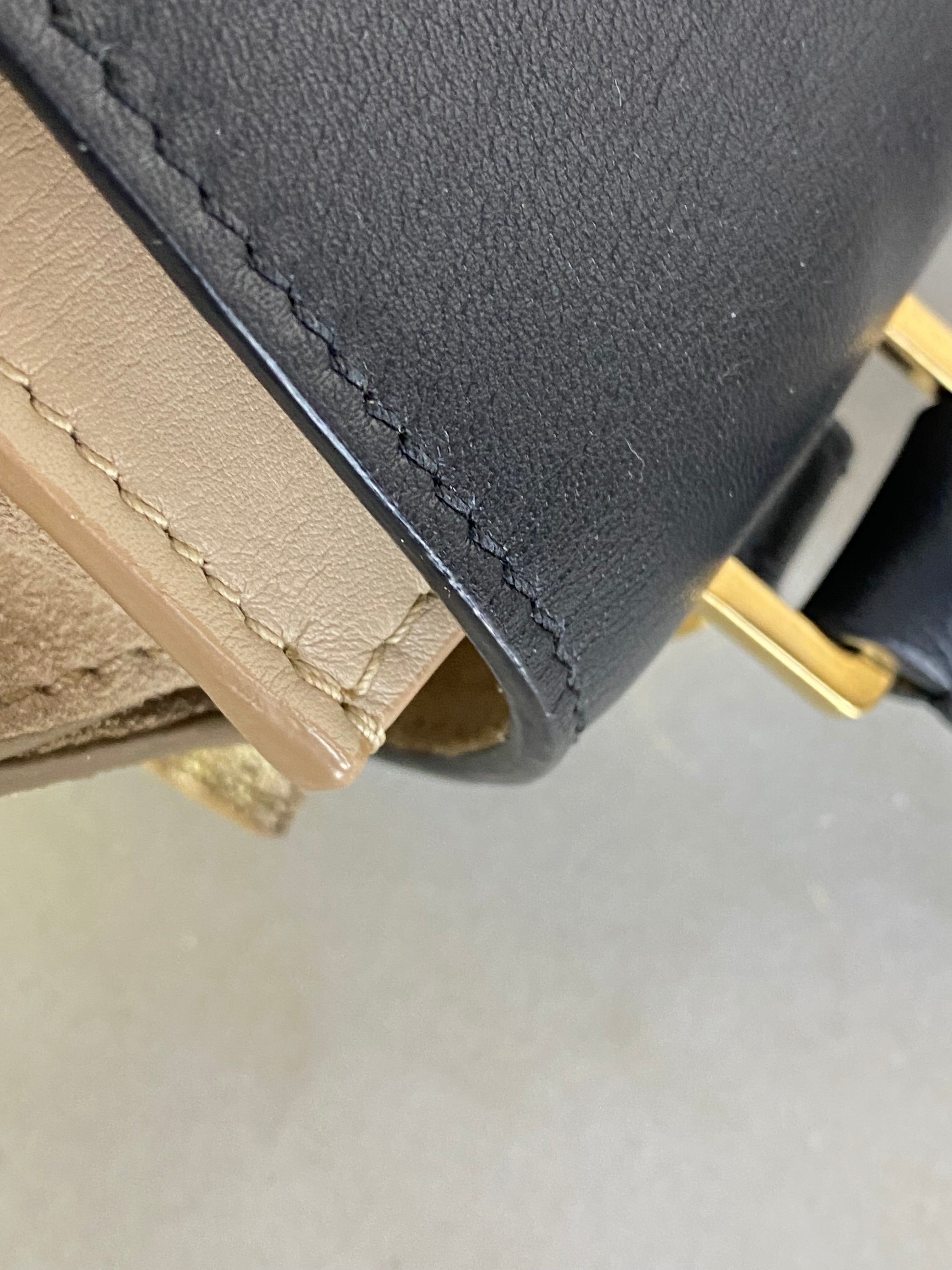 Celine Bicolor Trapeze Tote Bag W/ Strap