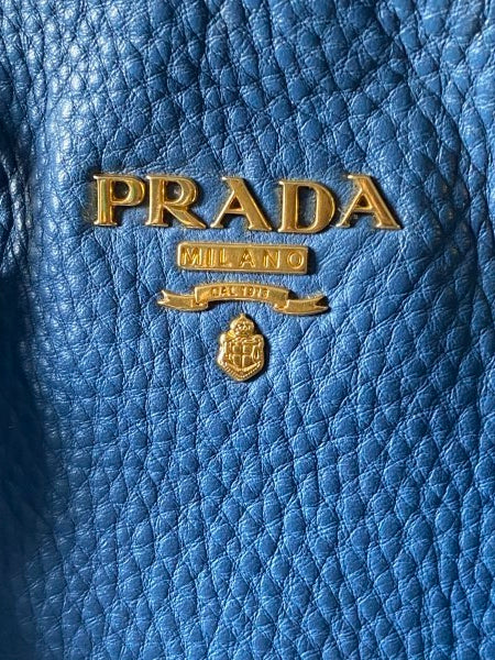 Prada Blue Vitello Daino Vertical Convertible Tote Bag-handbag-Prada-The Closet Egypt