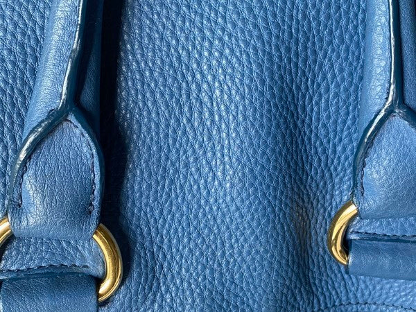 Prada Blue Vitello Daino Vertical Convertible Tote Bag-handbag-Prada-The Closet Egypt