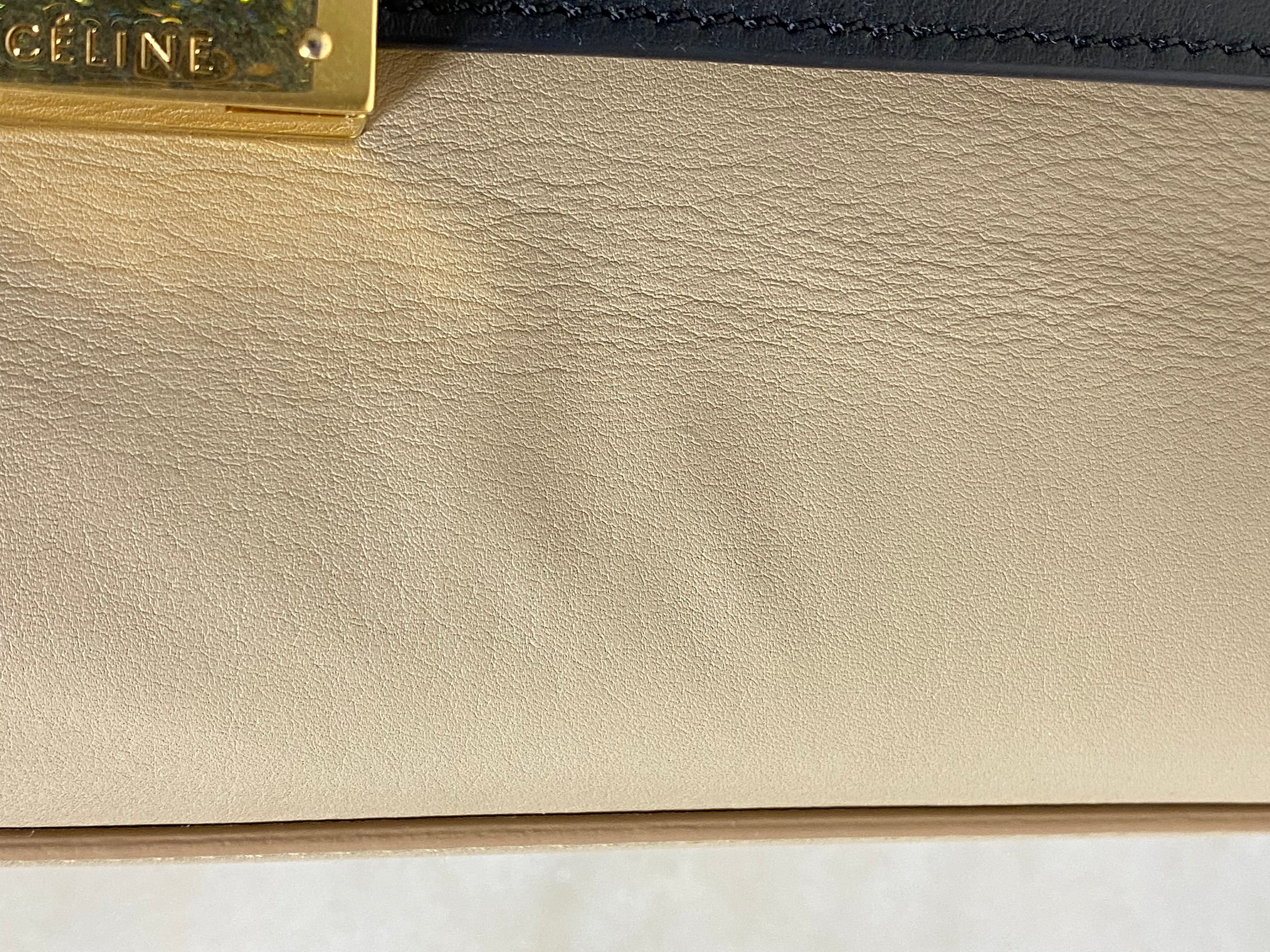 Celine Bicolor Trapeze Tote Bag W/ Strap