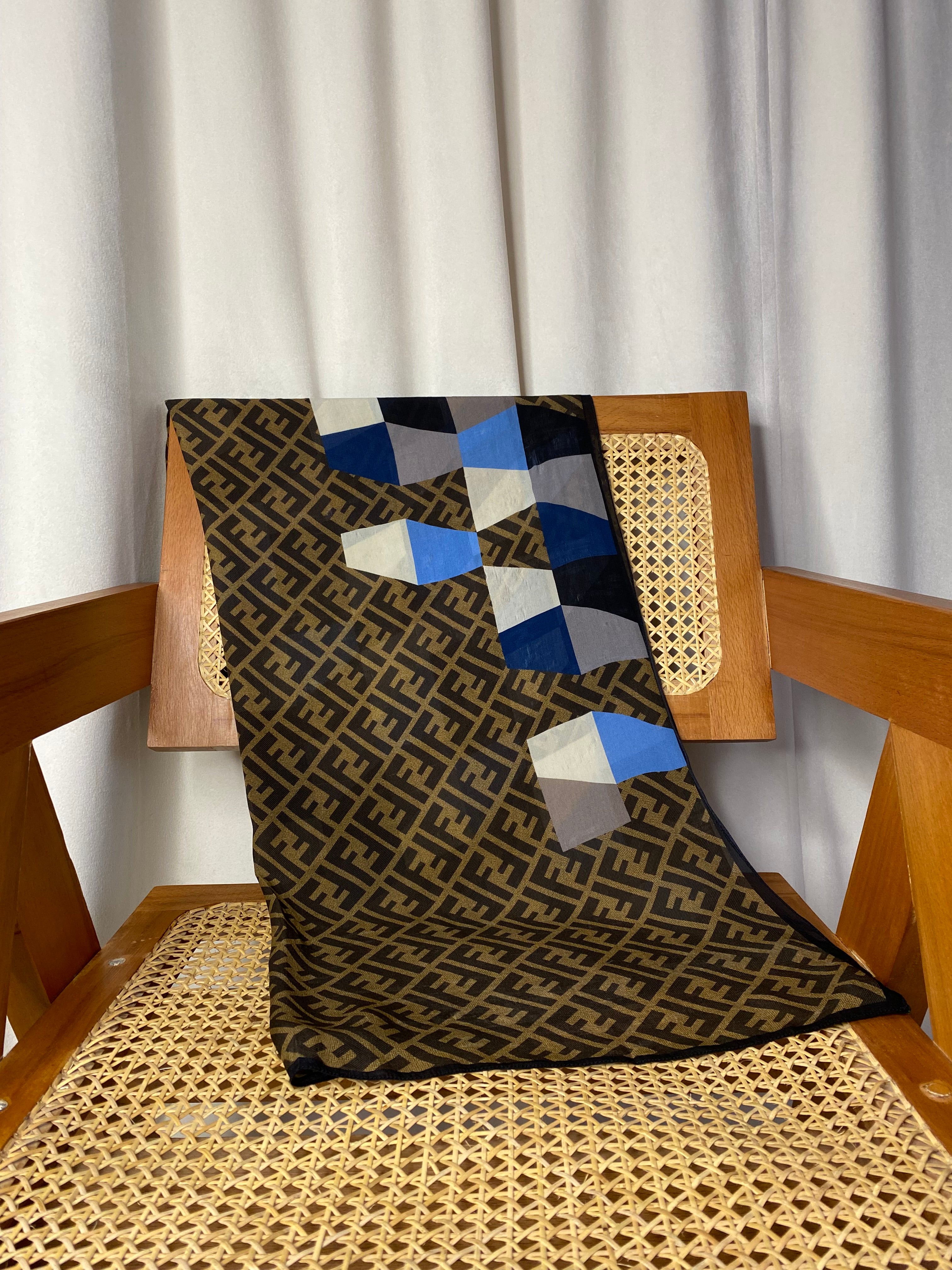 Fendi Multicolor FF Long Silk Scarf-Scarf-Fendi-The Closet Egypt