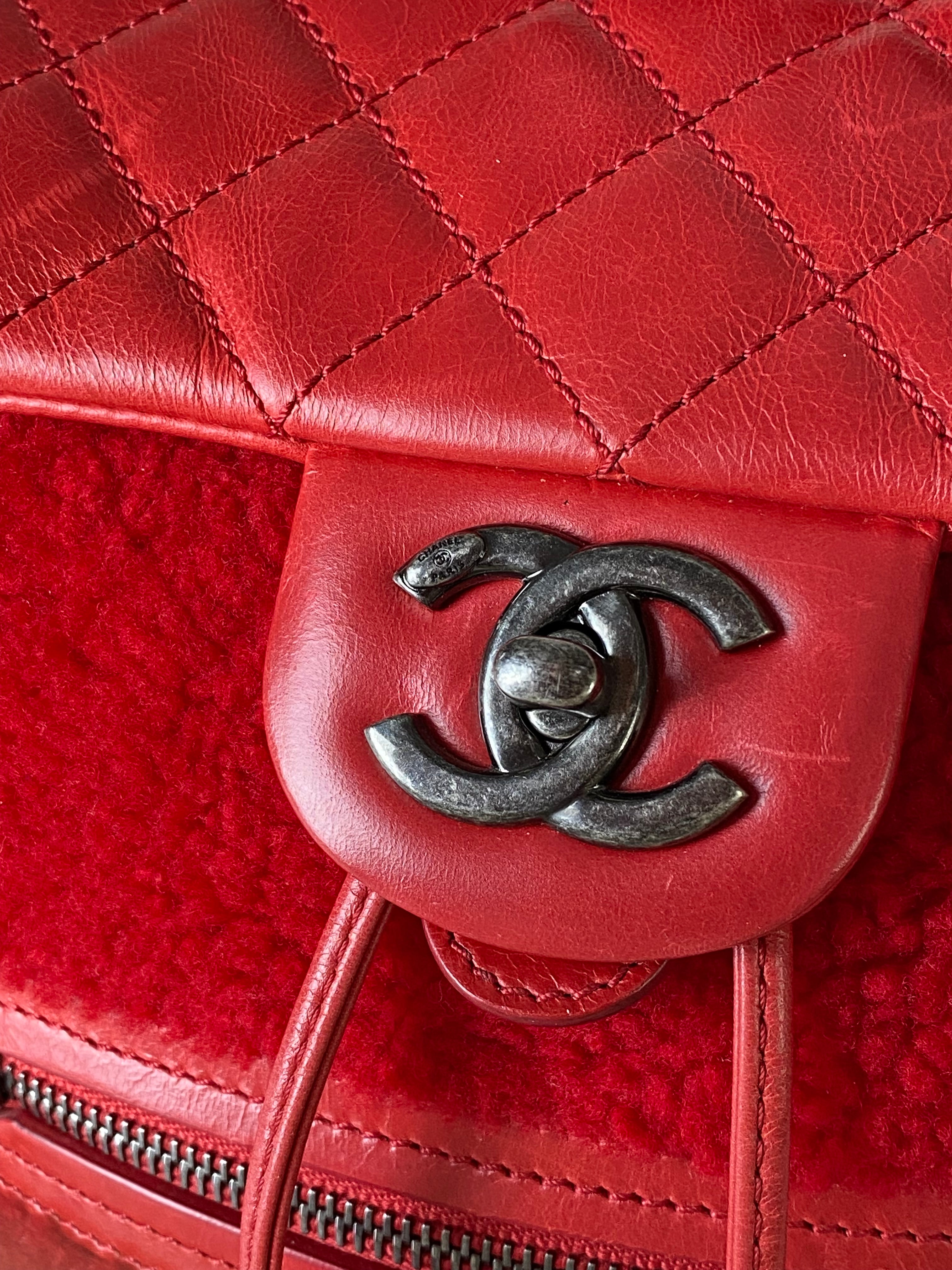 Chanel Red Classic Mountain Quilted Backpack Bag-Backpack-Chanel-The Closet Egypt