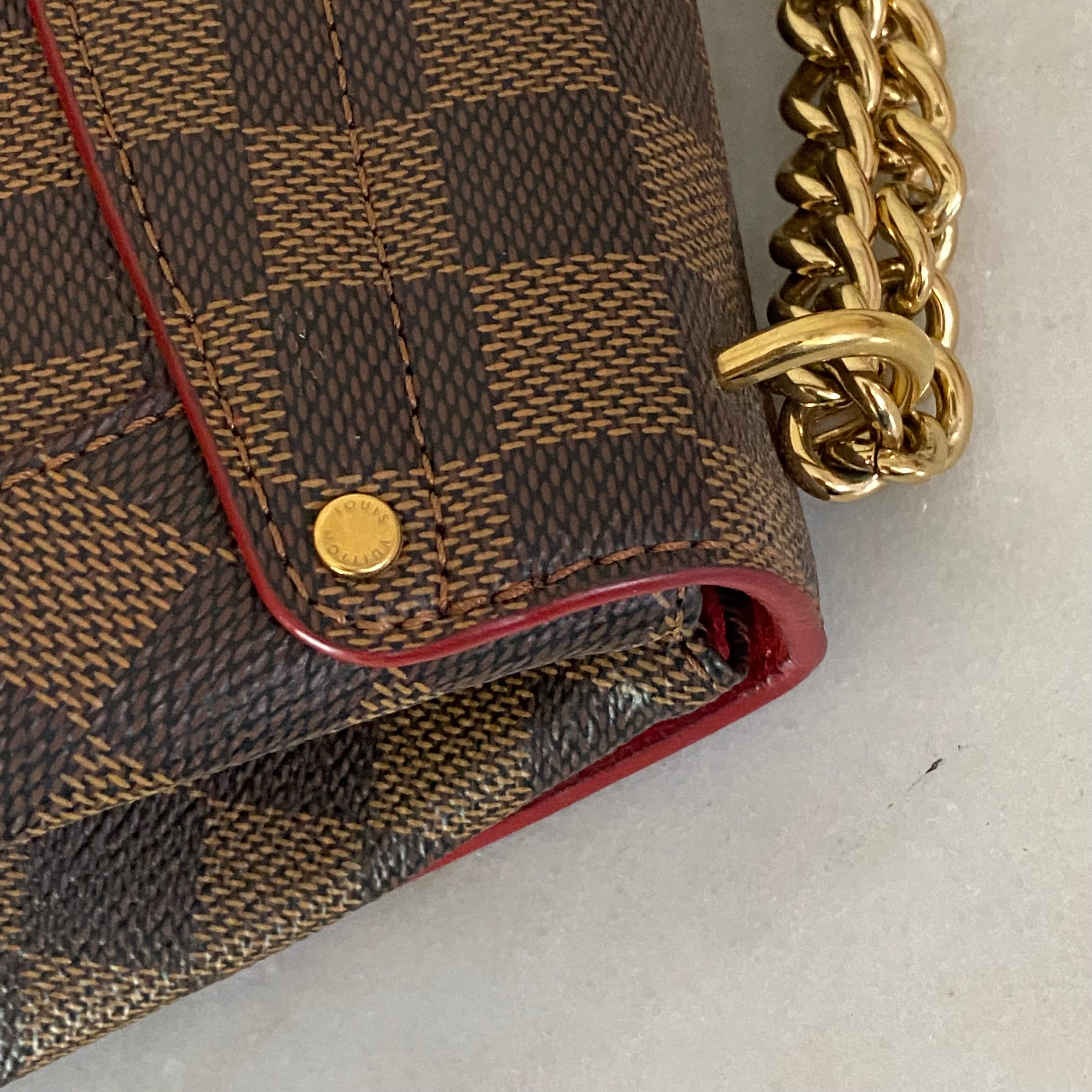 Louis Vuitton Damier Ebene Ballerine Caissa Chain Shoulder Bag-handbag-Louis Vuitton-The Closet Egypt