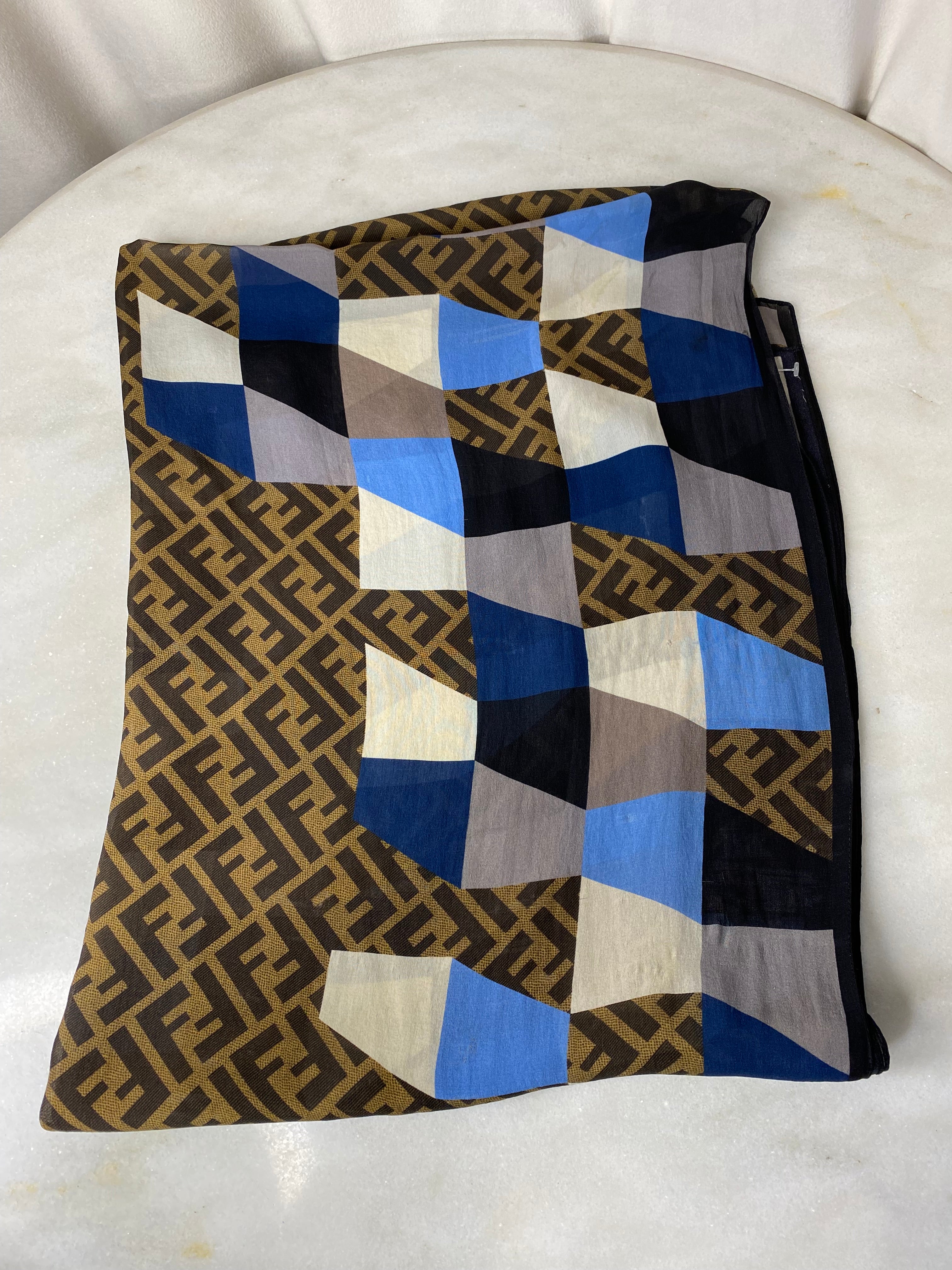 Fendi Multicolor FF Long Silk Scarf-Scarf-Fendi-The Closet Egypt