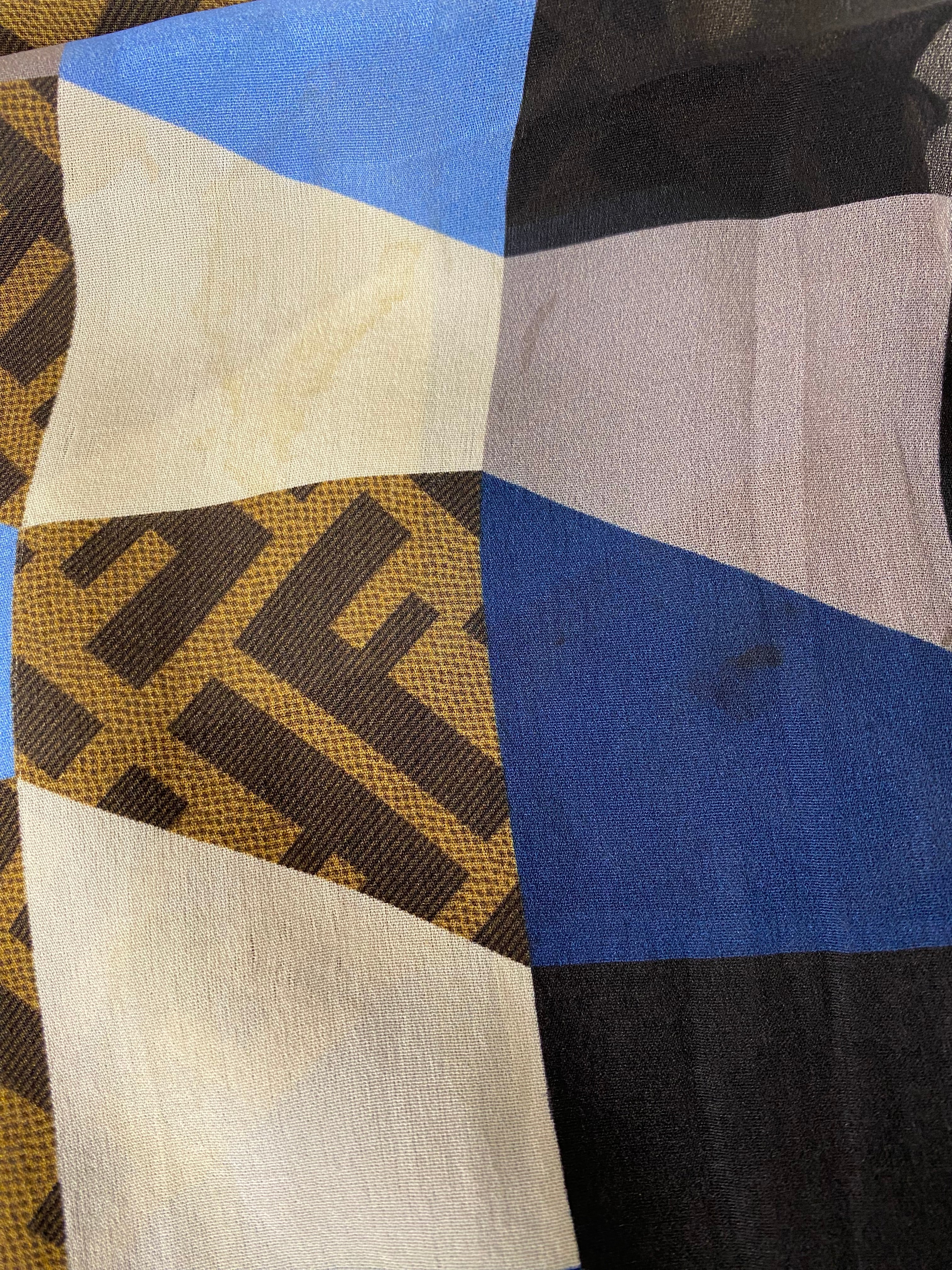 Fendi Multicolor FF Long Silk Scarf-Scarf-Fendi-The Closet Egypt