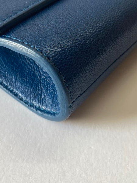 YSL Blue Belle De Jour Clutch-Clutch-YSL-The Closet Egypt