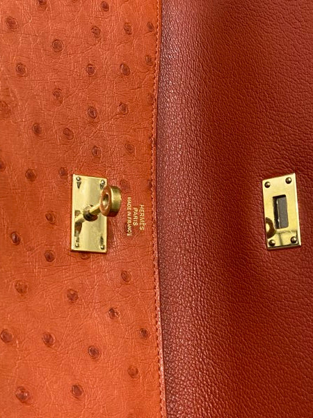 Hermes Brown Ostrich Classic Kelly Wallet-wallet-Hermes-The Closet Egypt