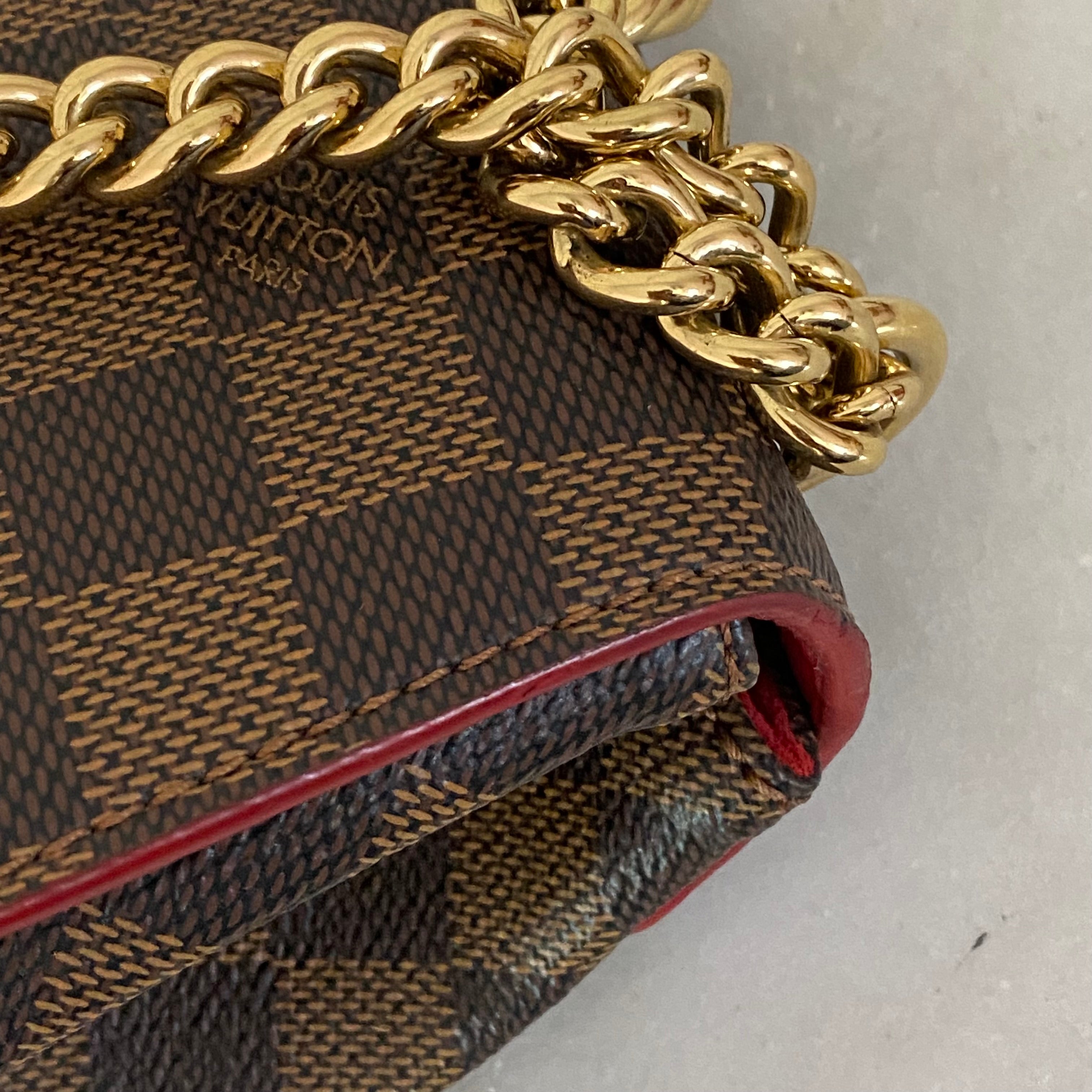 Louis Vuitton Damier Ebene Ballerine Caissa Chain Shoulder Bag-handbag-Louis Vuitton-The Closet Egypt