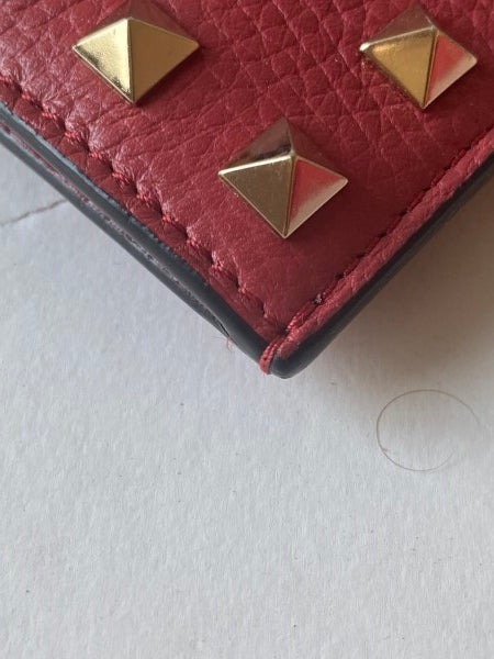 Valentino Red Studded Rockstud Wallet-wallet-Valentino-The Closet Egypt