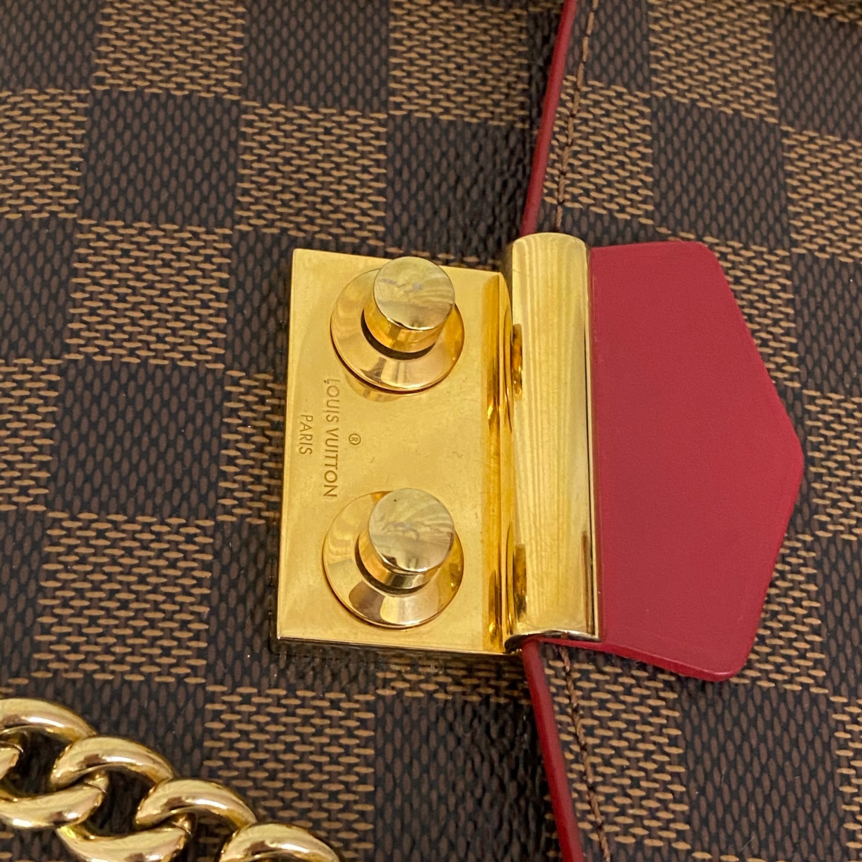 Louis Vuitton Damier Ebene Ballerine Caissa Chain Shoulder Bag-handbag-Louis Vuitton-The Closet Egypt