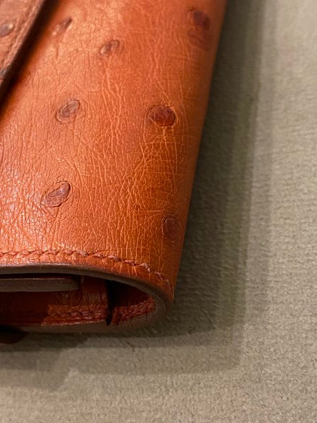 Hermes Brown Ostrich Classic Kelly Wallet-wallet-Hermes-The Closet Egypt