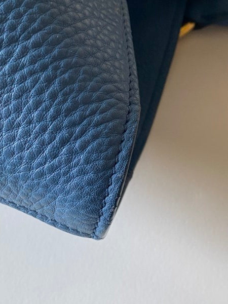 Prada Blue Vitello Daino Vertical Convertible Tote Bag-handbag-Prada-The Closet Egypt