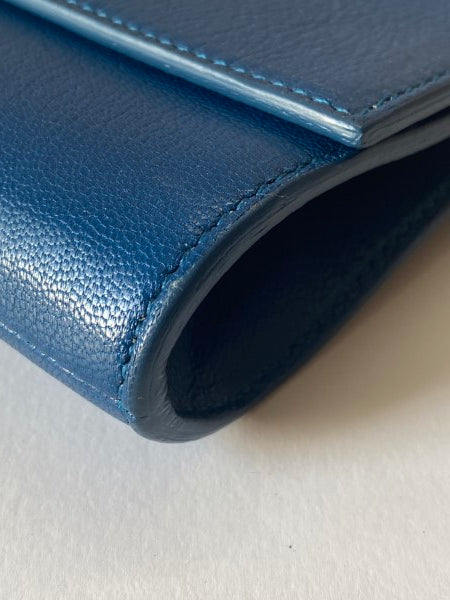 YSL Blue Belle De Jour Clutch-Clutch-YSL-The Closet Egypt