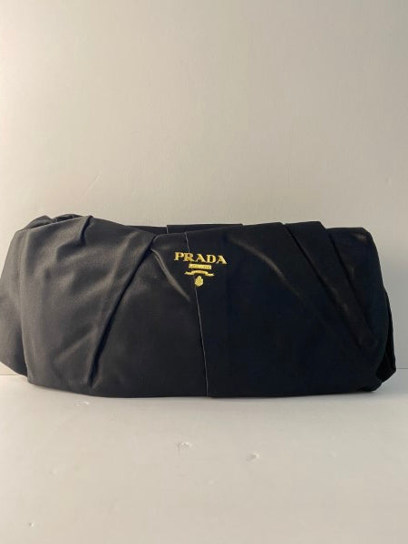 Prada Black Satin Clutch-Clutch-Prada-The Closet Egypt
