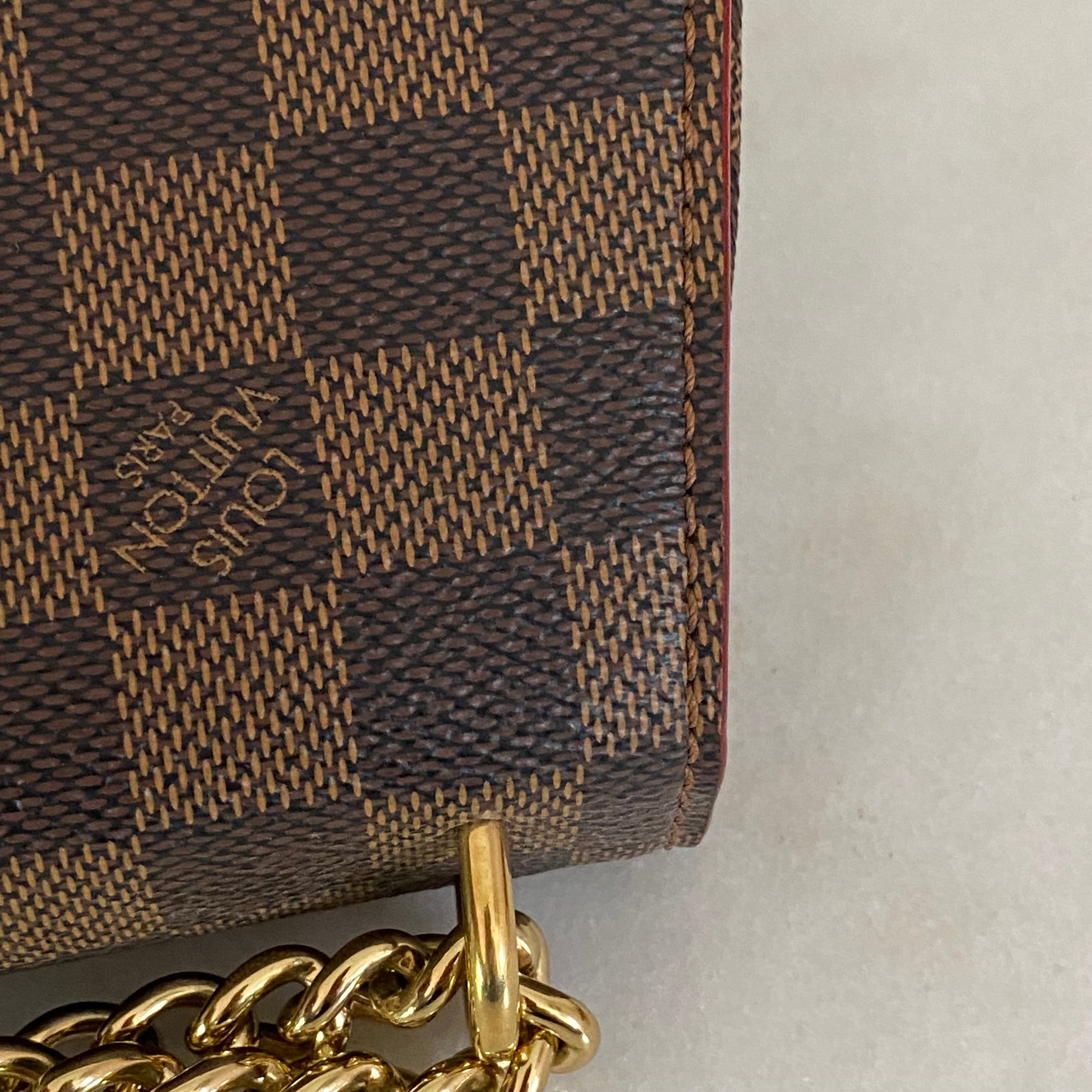 Louis Vuitton Damier Ebene Ballerine Caissa Chain Shoulder Bag-handbag-Louis Vuitton-The Closet Egypt