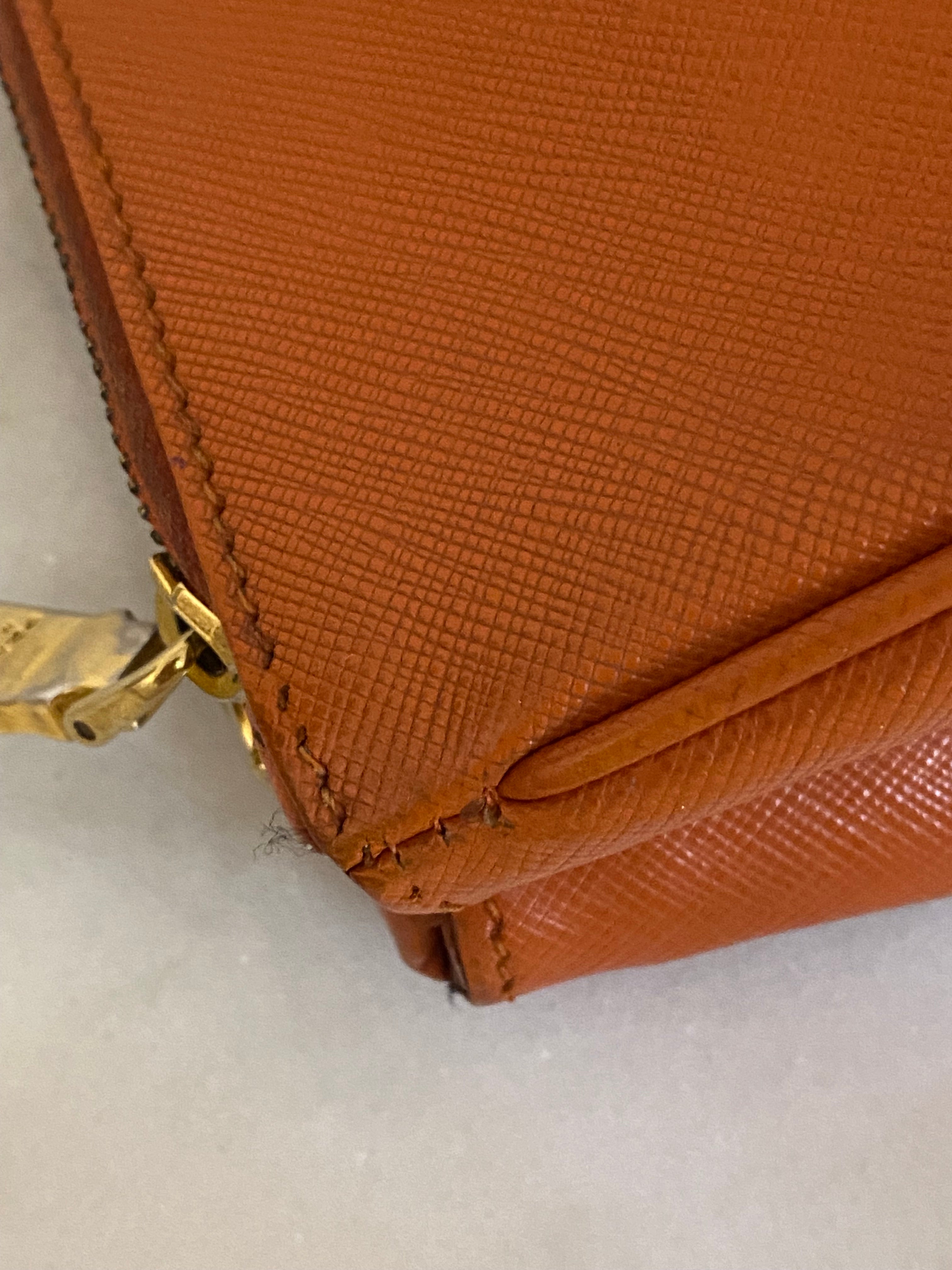 Prada Orange Galleria Double Zip Large Bag-handbag-Prada-The Closet Egypt