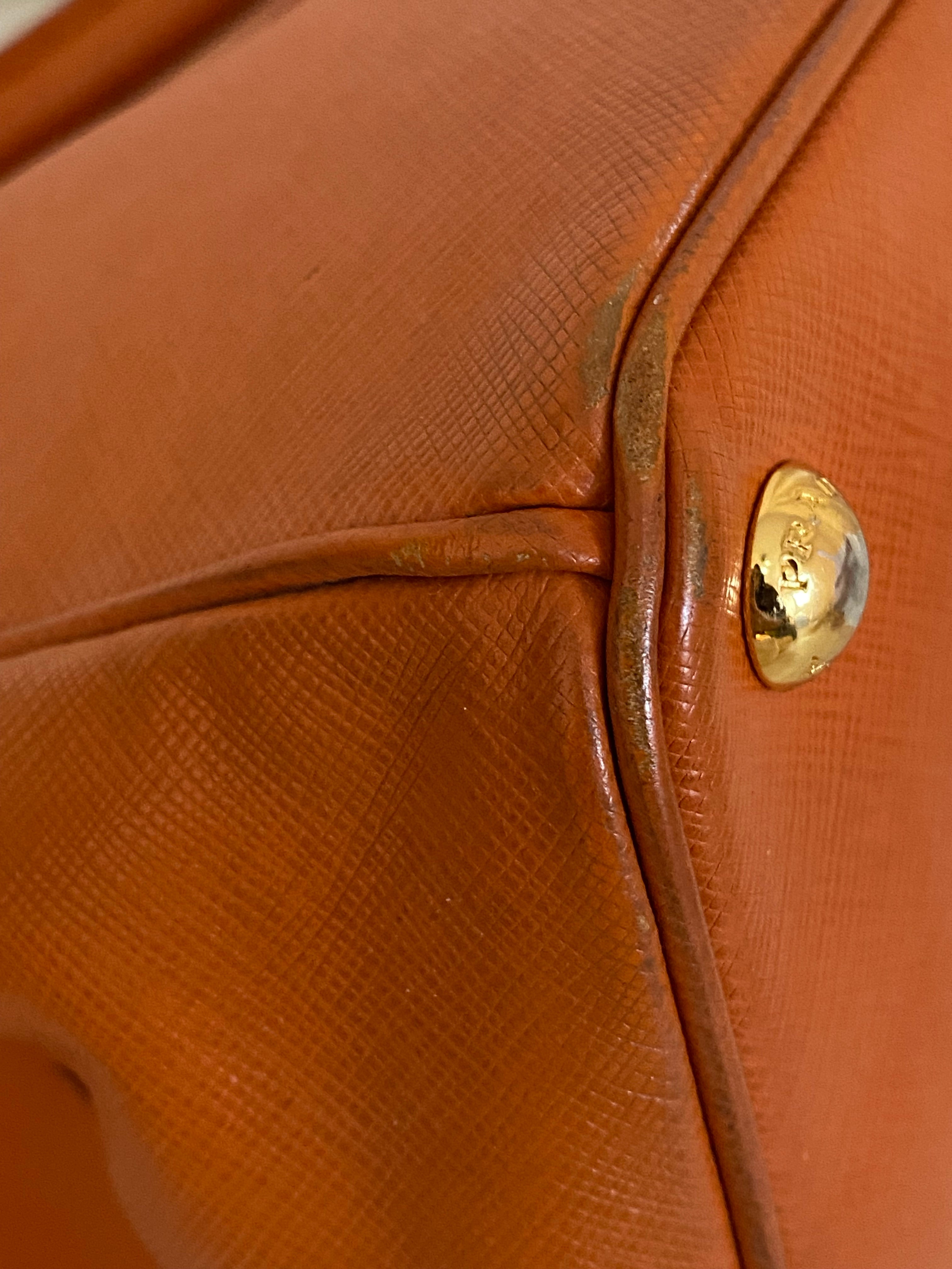 Prada Orange Galleria Double Zip Large Bag-handbag-Prada-The Closet Egypt