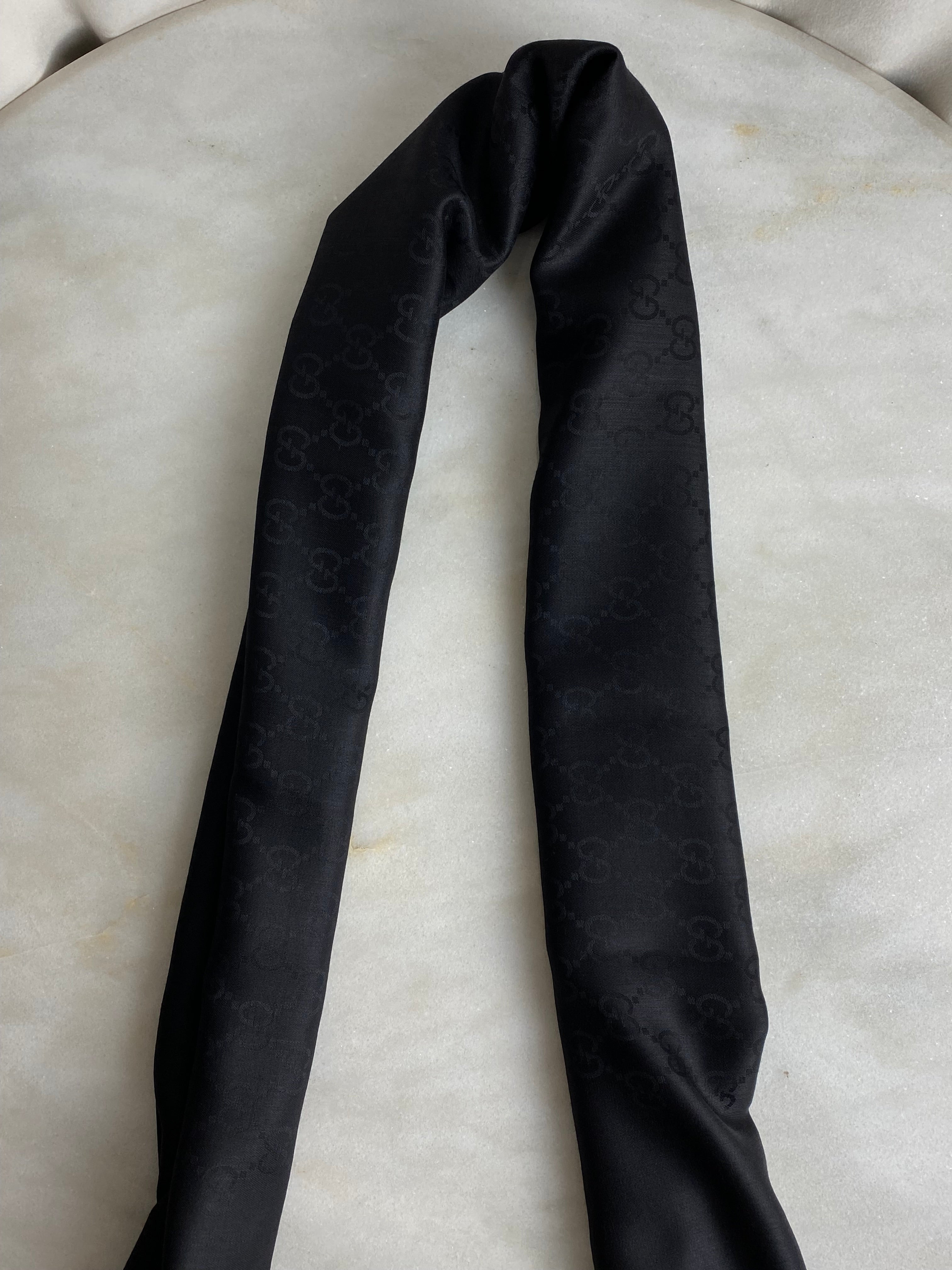 Gucci Black GG Scarf-Scarf-Gucci-The Closet Egypt