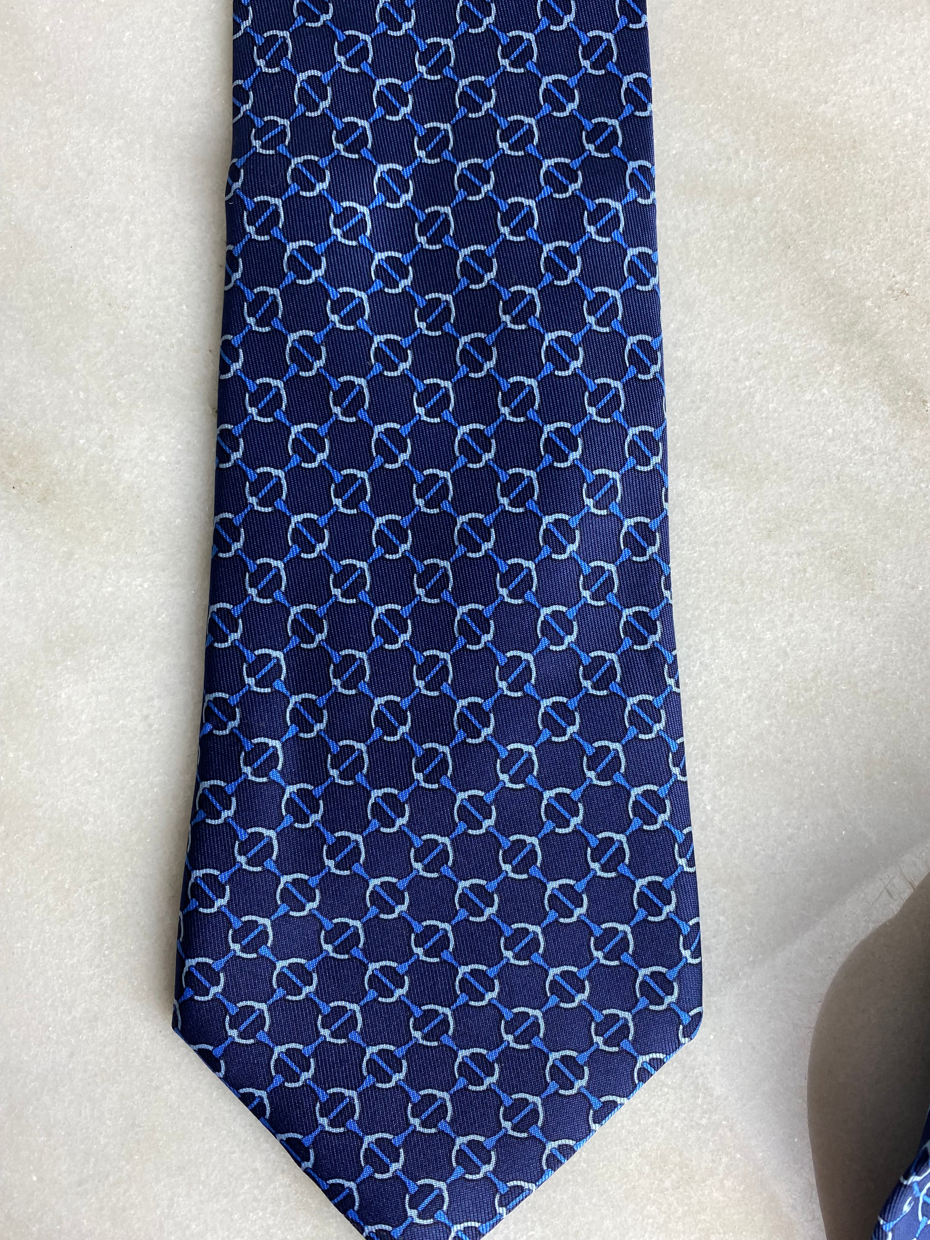 Hermes Blue Neck Tie-Neck Tie-Hermes-The Closet Egypt